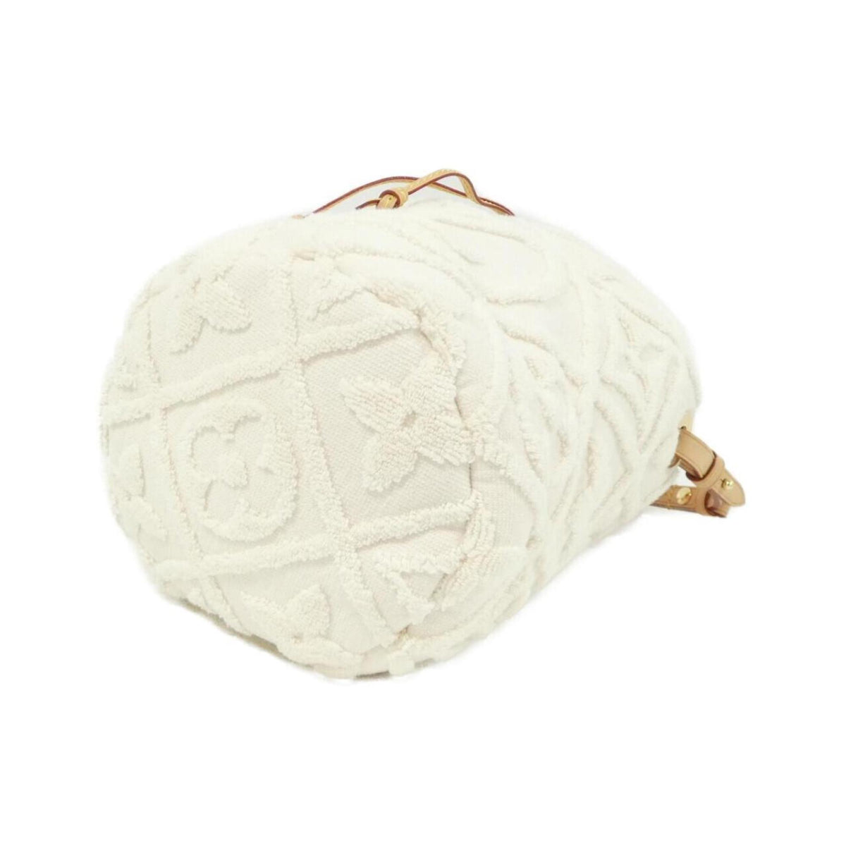 Louis Vuitton White Jacquard Cotton Handbag (Pre-Owned)