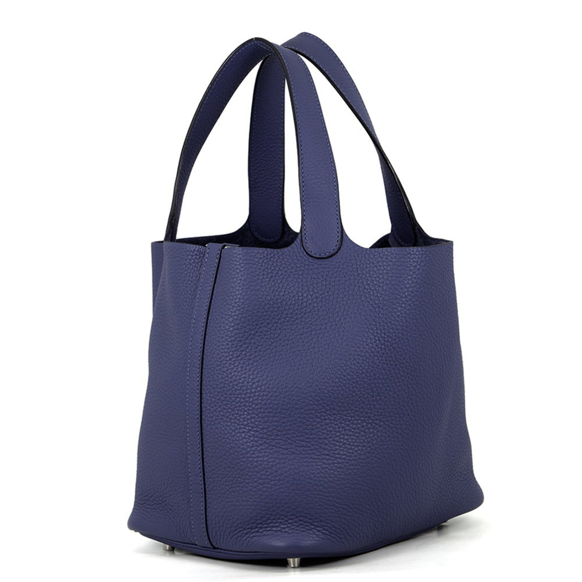 Hermes Bleu Saphir Taurillon Clemence Leather Handbag (Pre-Owned)
