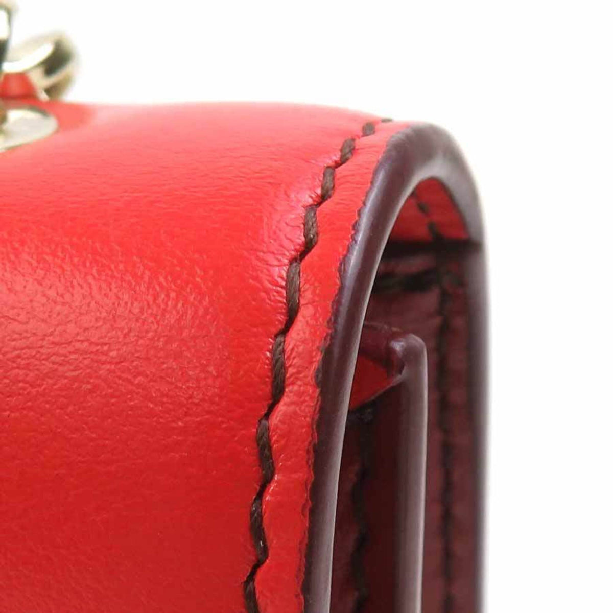 Salvatore Ferragamo Pink Red Color Leather Shoulder Bag (Pre-Owned)