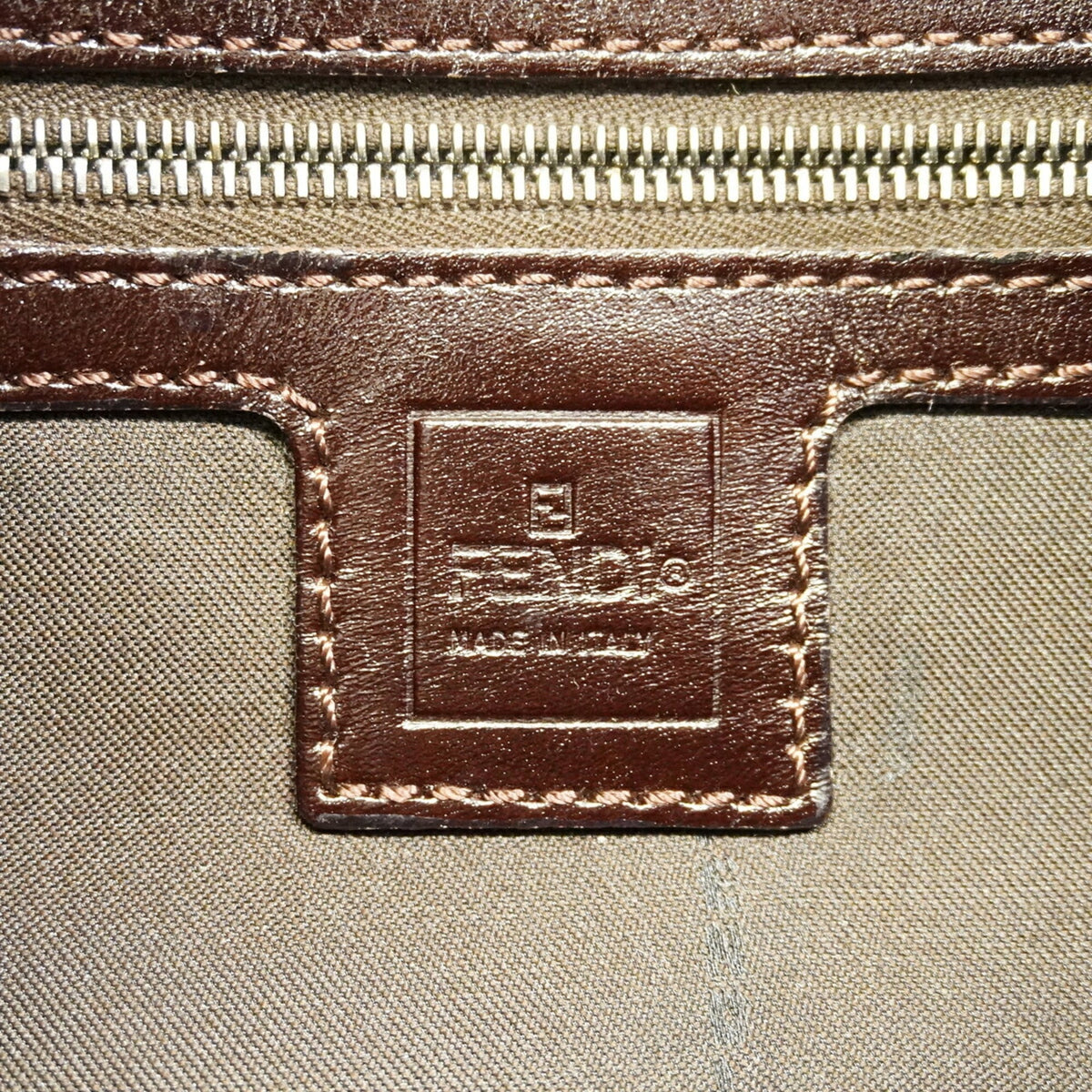 Fendi Brown Nylon Canvas Handbag (Pre-Owned)