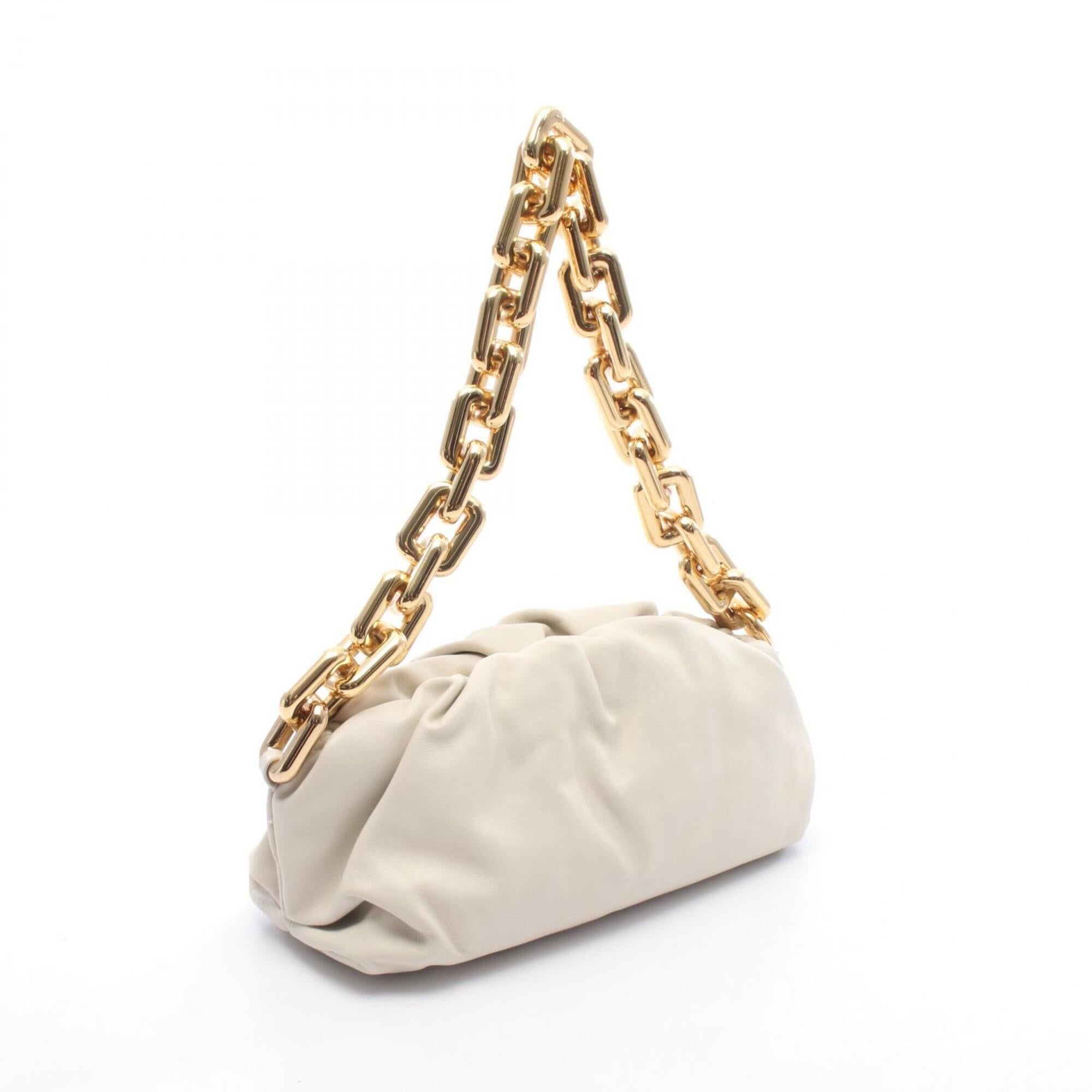 Bottega Veneta White Leather Handbag Shoulder Bag (Pre-Owned)