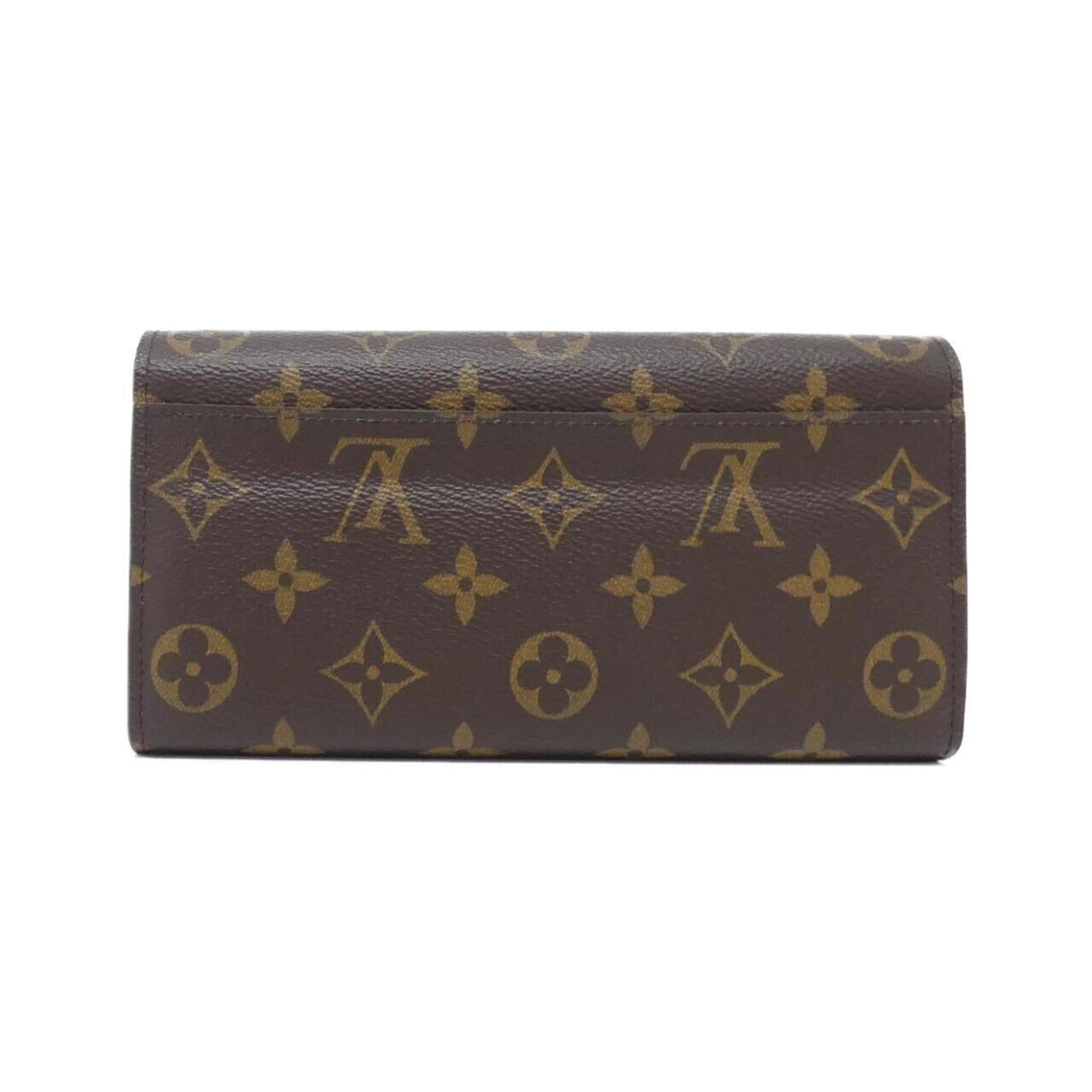 Louis Vuitton Monogram Fuchsia Marron Coated Canvas Long Wallet (Bi-Fold) (Pre-Owned)