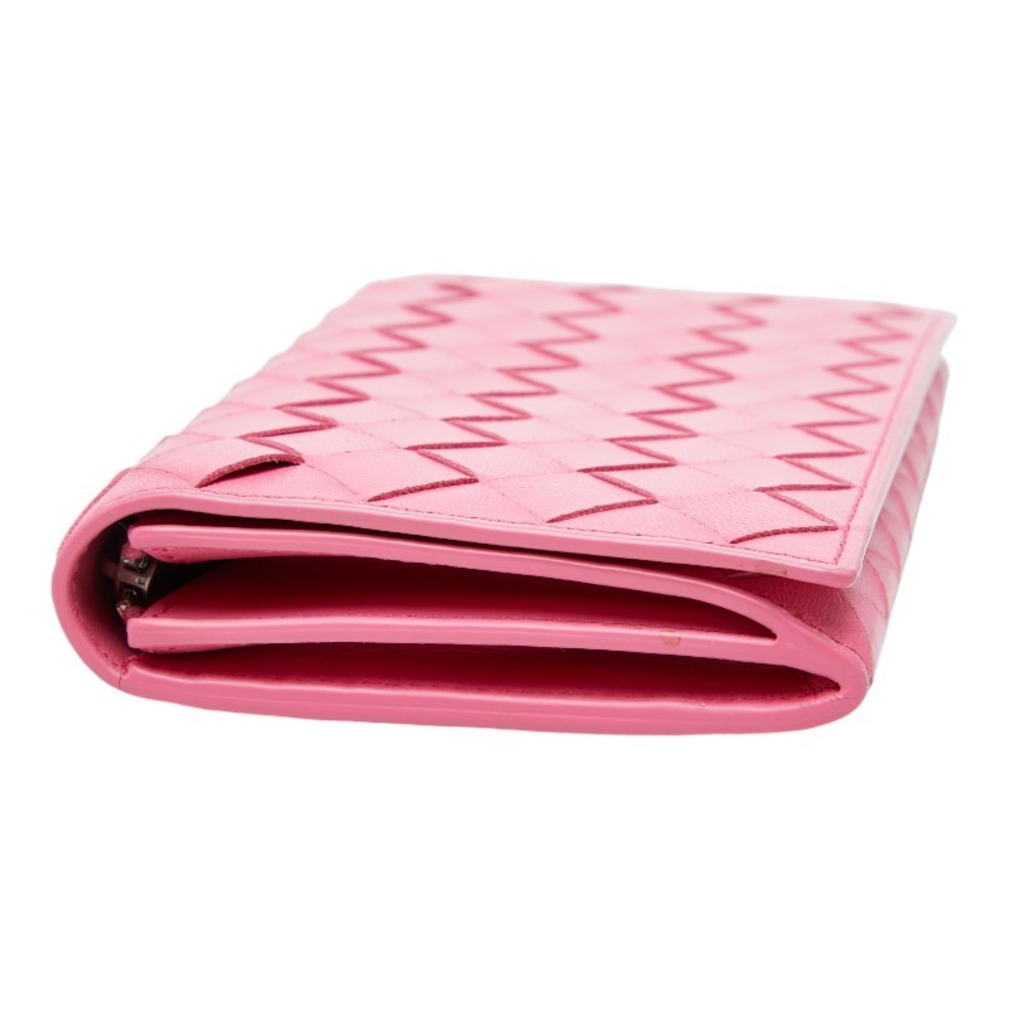 Bottega Veneta Pink Leather Long Wallet (Bi-Fold) (Pre-Owned)