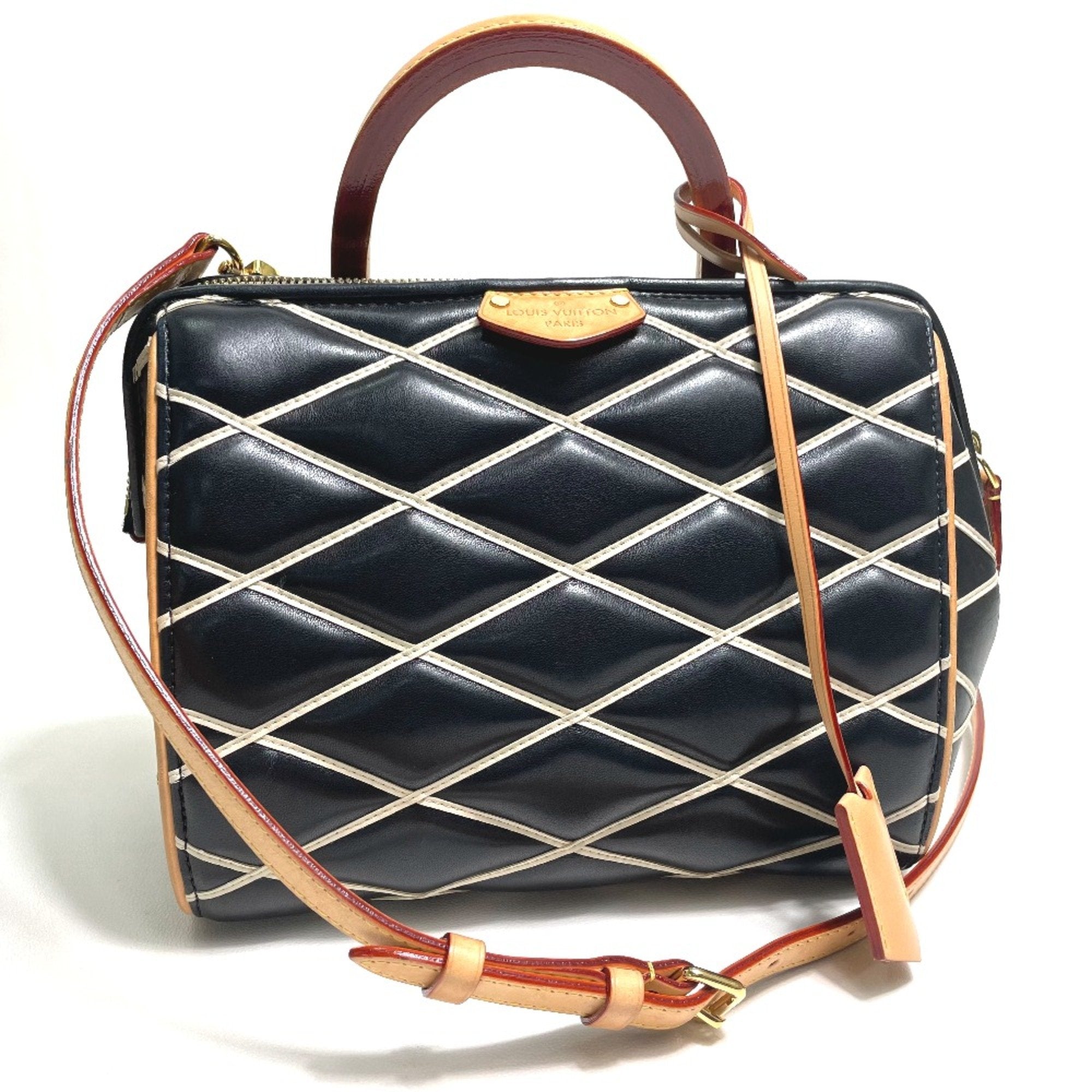 Louis Vuitton Black Leather Handbag (Pre-Owned)