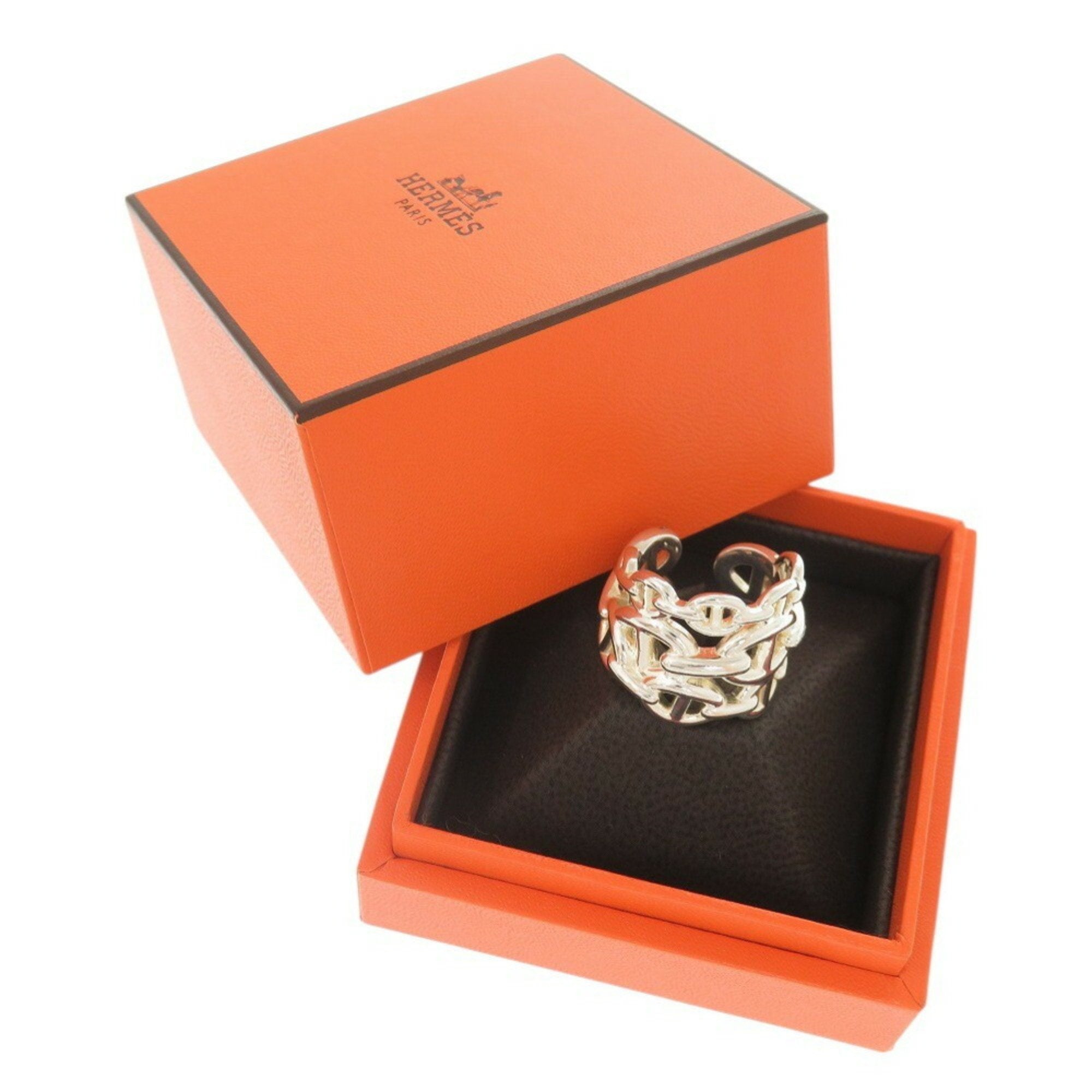 Hermes Silver Silver 925 Band Ring (Pre-Owned)