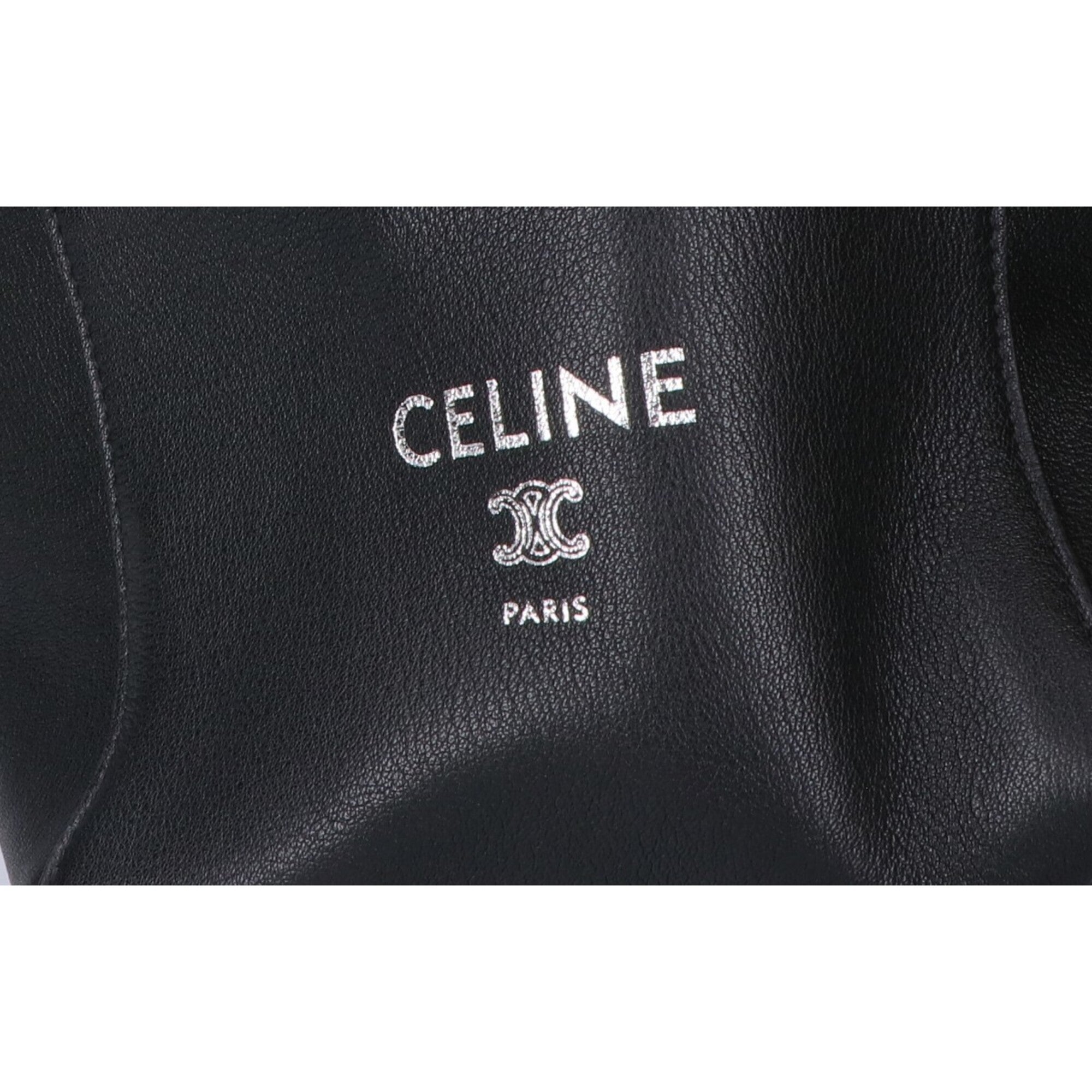 Celine Black Leather Messenger Bag Shoulder Bag (Pre-Owned)