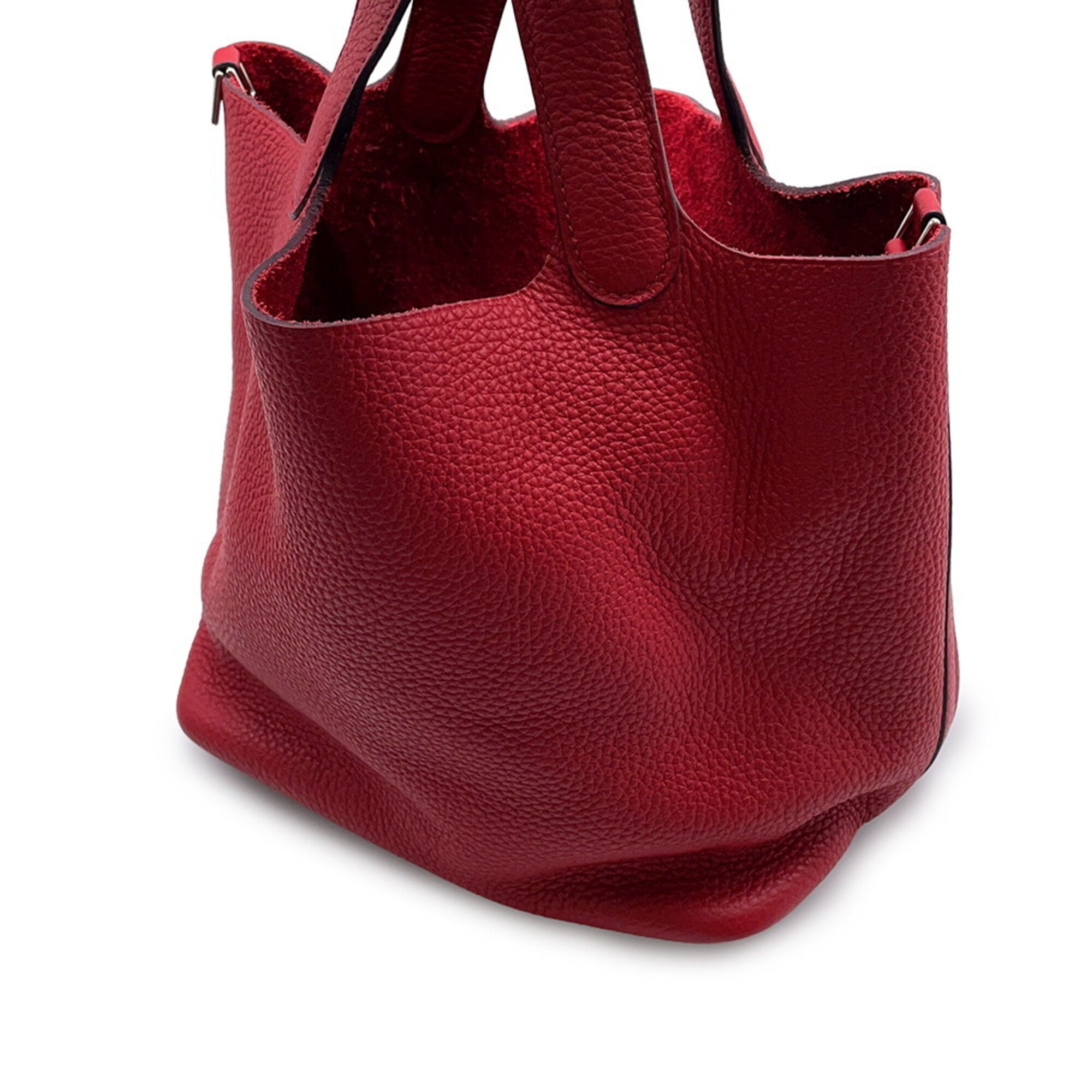 Hermes Picotin Rouge Casaque Taurillon Clemence Leather Handbag (Pre-Owned)