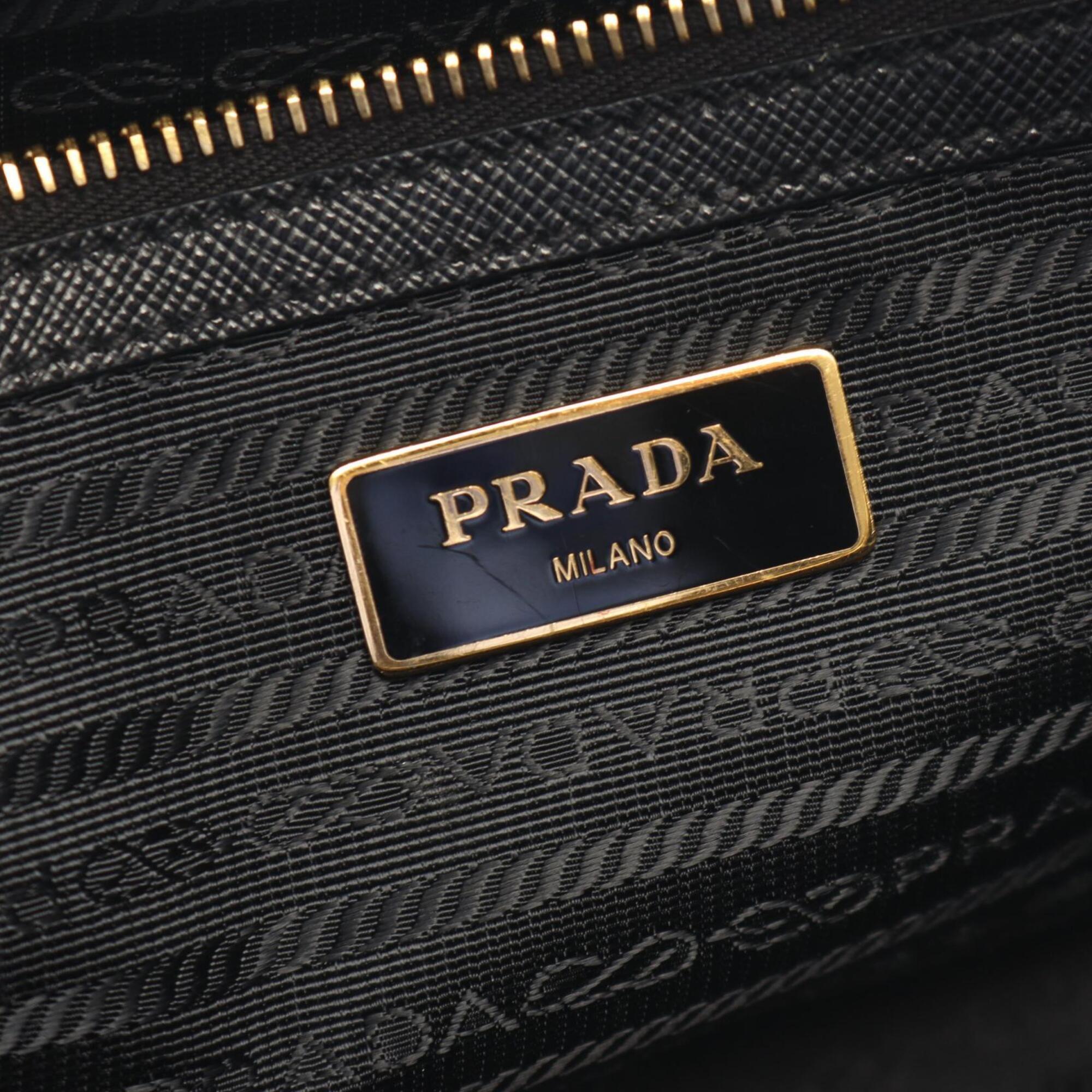 Prada Black Nylon Leather Handbag (Pre-Owned)