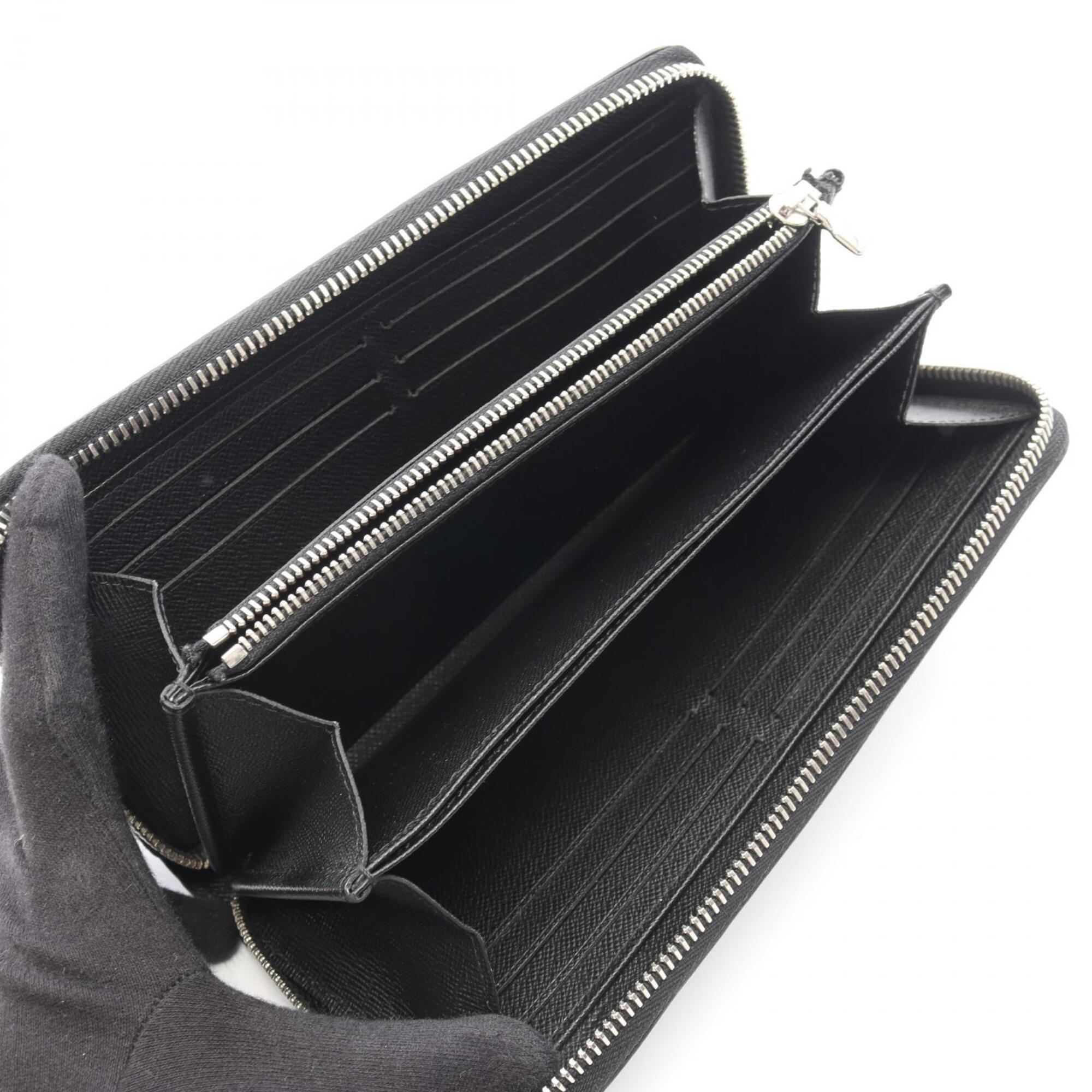 Louis Vuitton Black Leather Long Wallet (Bi-Fold) (Pre-Owned)
