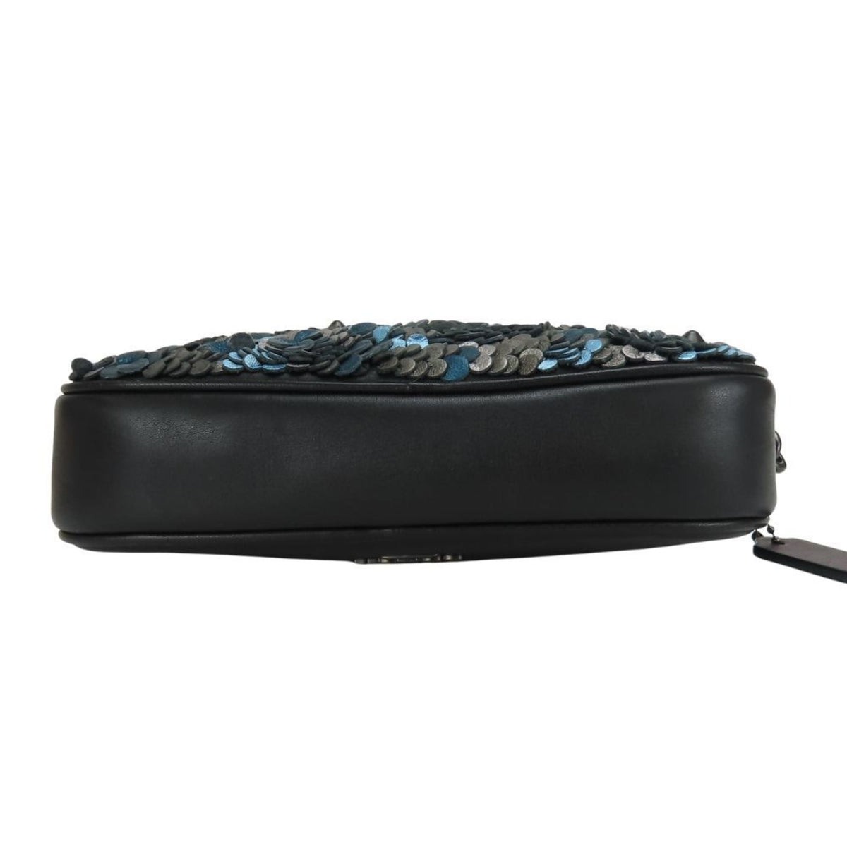 Coach Black Blue Silver Leather Pochette Shoulder Bag (Pre-Owned)