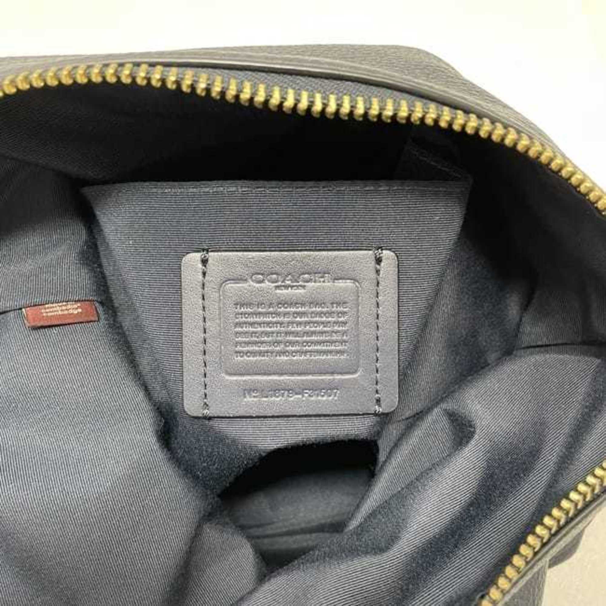 Coach Navy Leather Shoulder Bag (Pre-Owned)