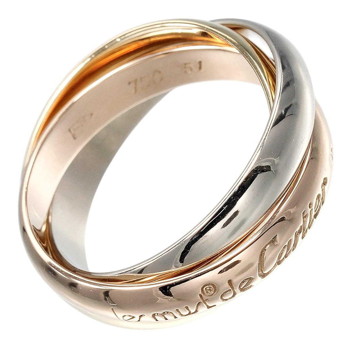 Cartier Trinity Yellow Gold (18K) Pink Gold (18K) White Gold (18K) Band Ring (Pre-Owned)