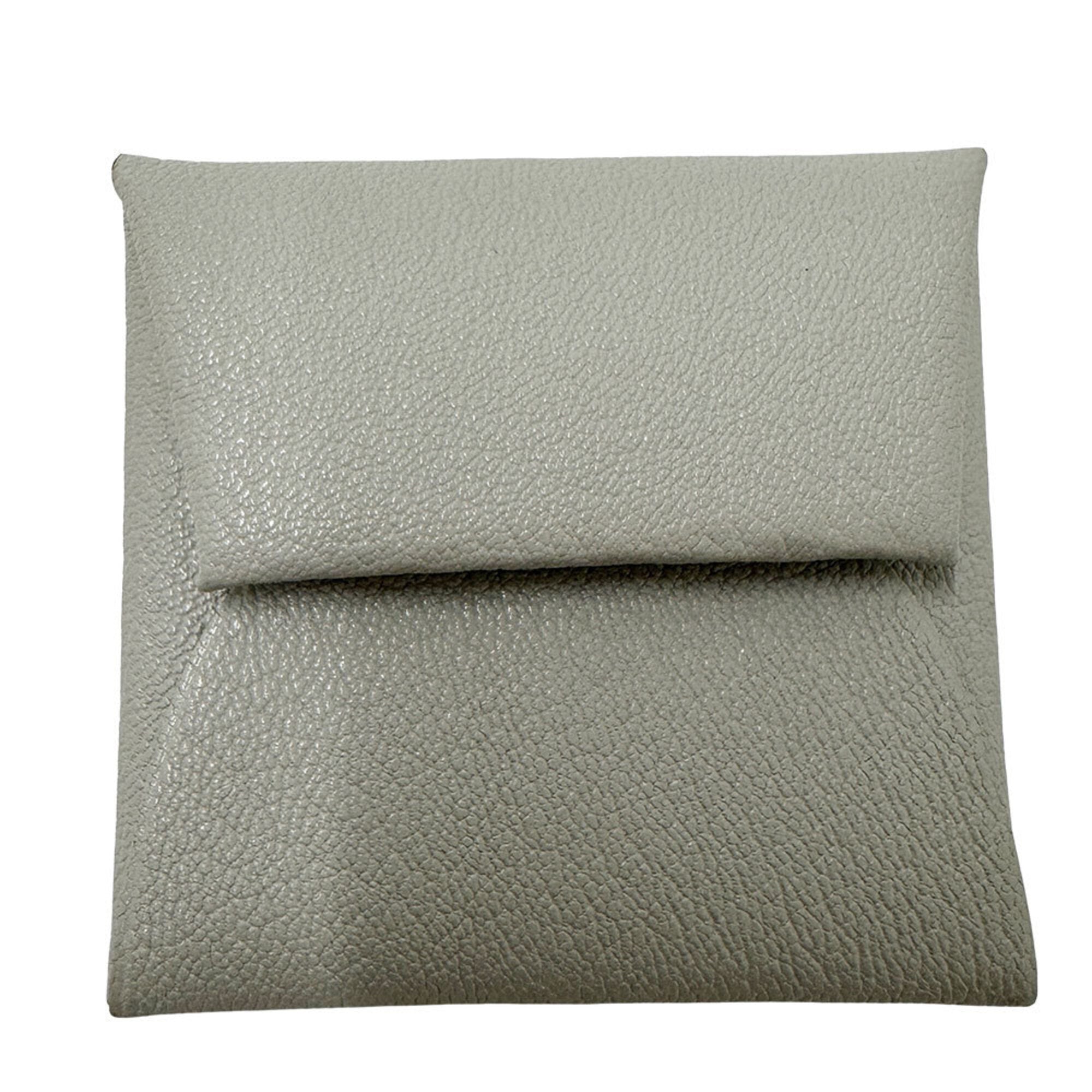 Hermes Pearl Gray Chevre Myzore Leather Coin Purse/Coin Case (Pre-Owned)