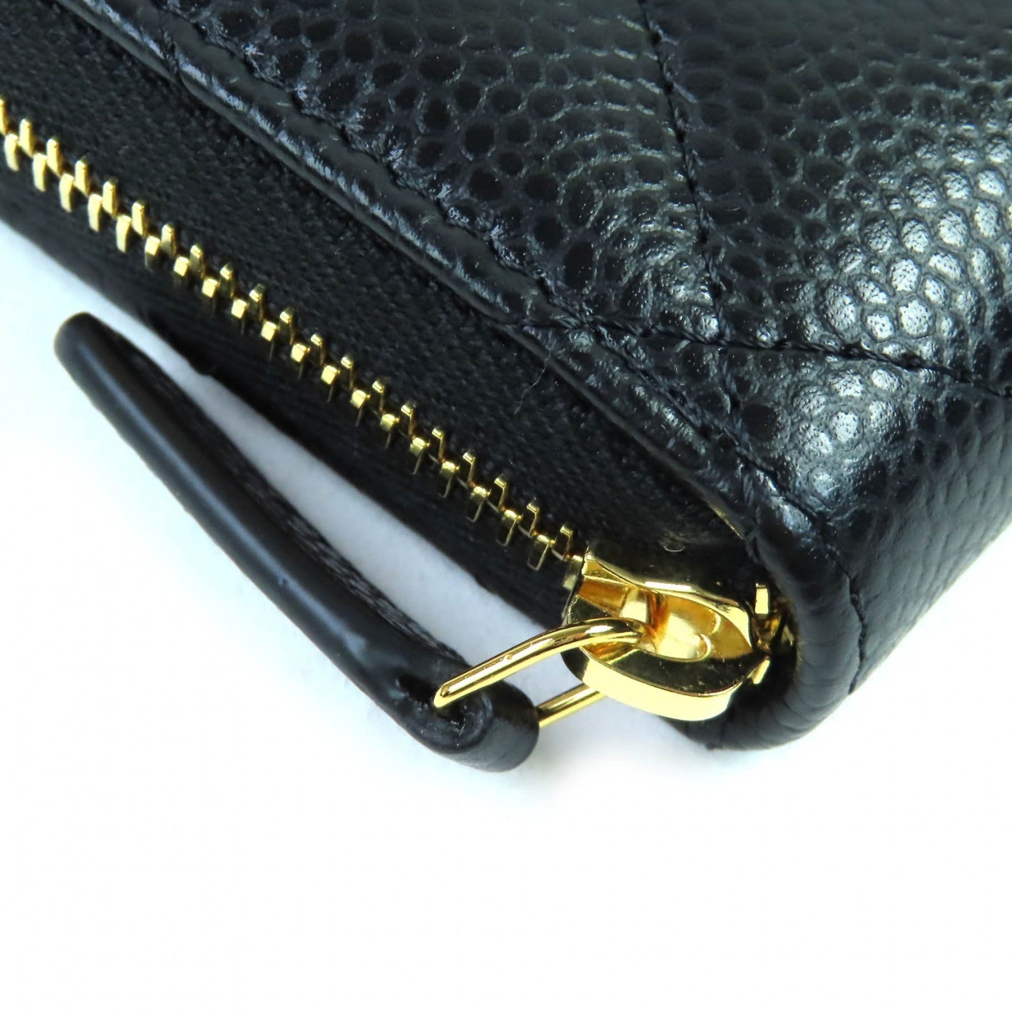 Chanel Black Grained Calfskin Coin Purse/Coin Case (Pre-Owned)