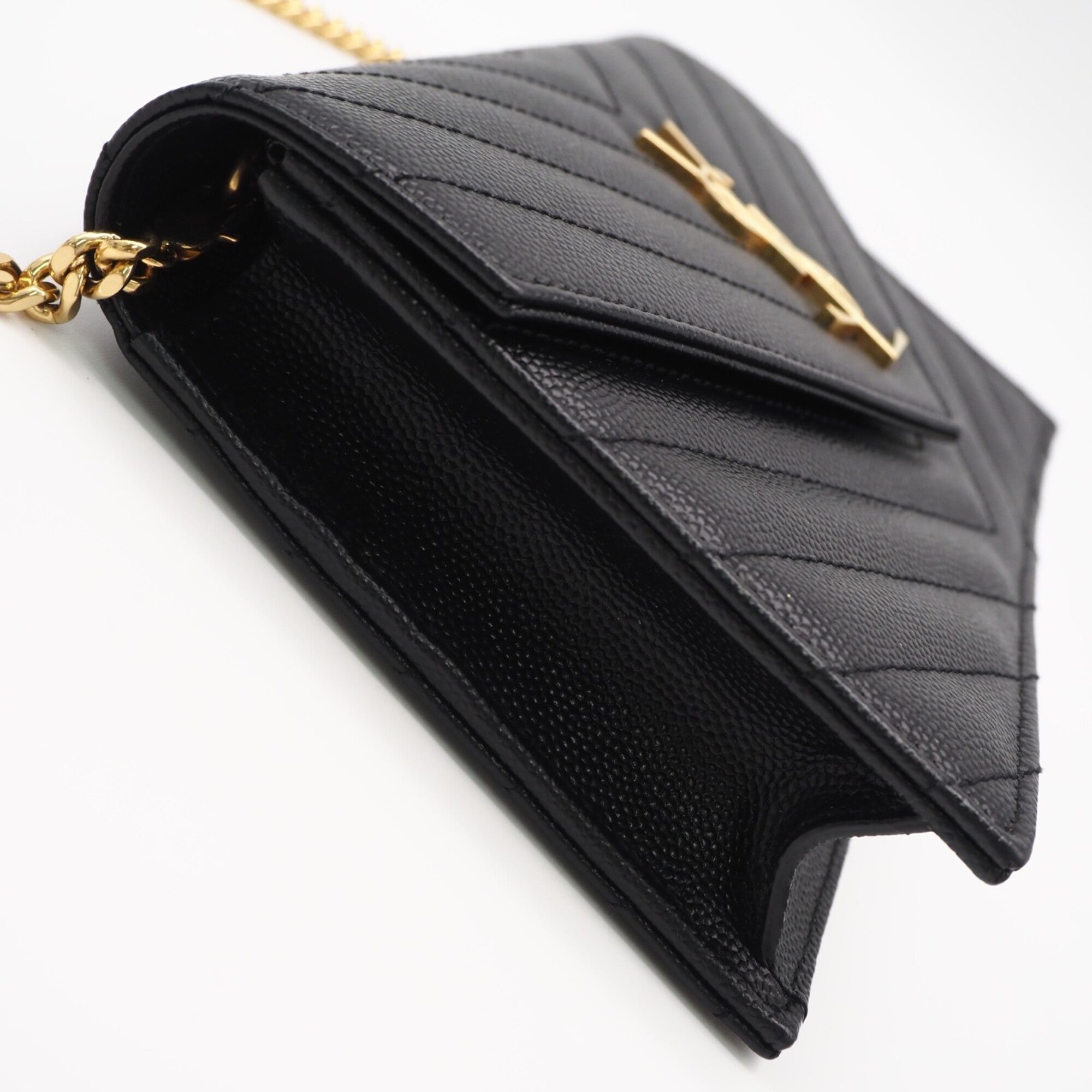 Yves Saint Laurent Black Chain/Shoulder Wallet (Pre-Owned)