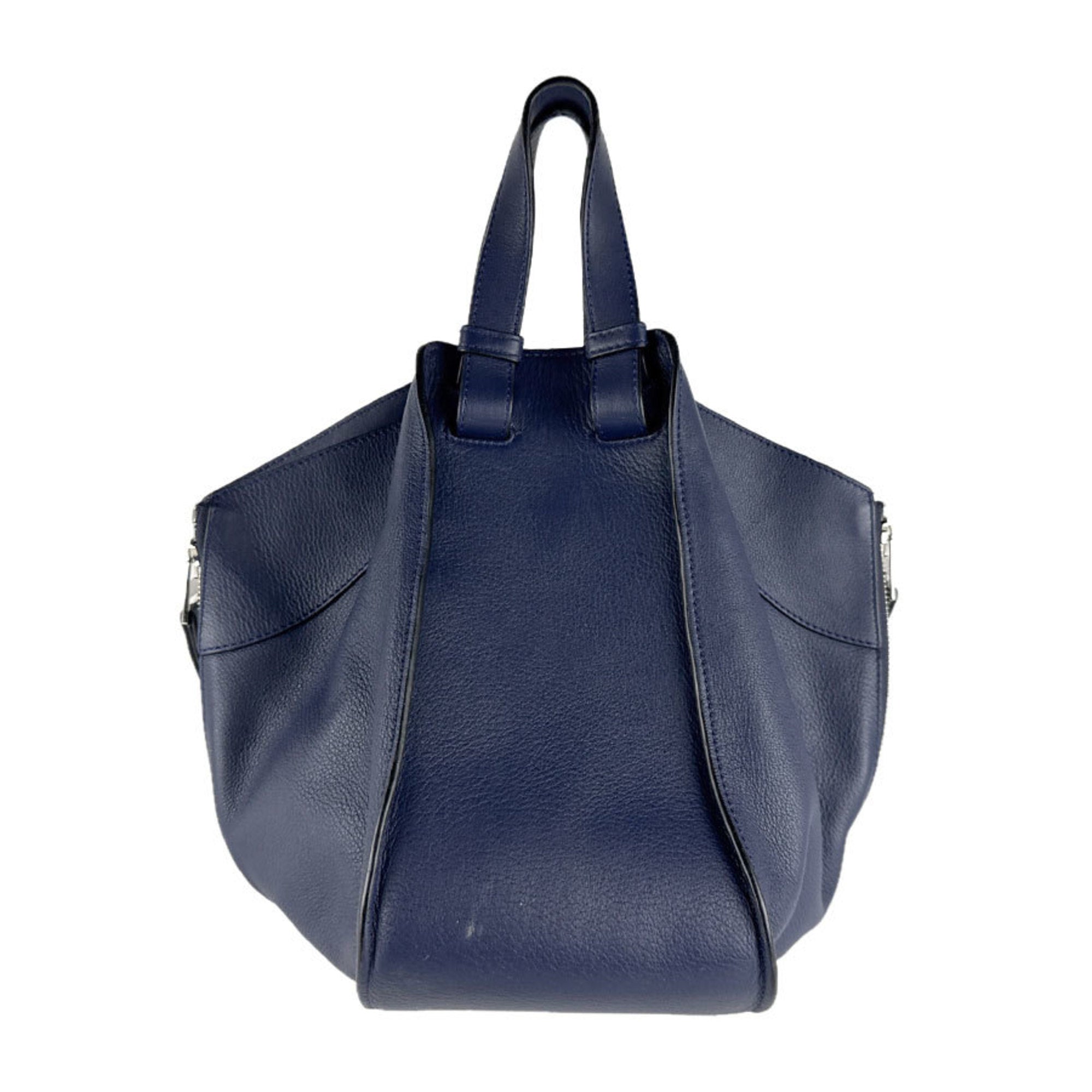 Loewe Navy Leather Handbag Shoulder Bag (Pre-Owned)