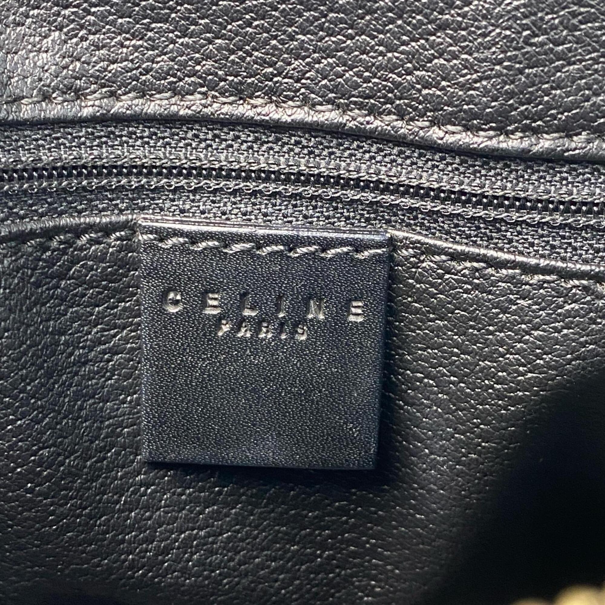 Celine Black Brown Leather Boston Bag (Pre-Owned)