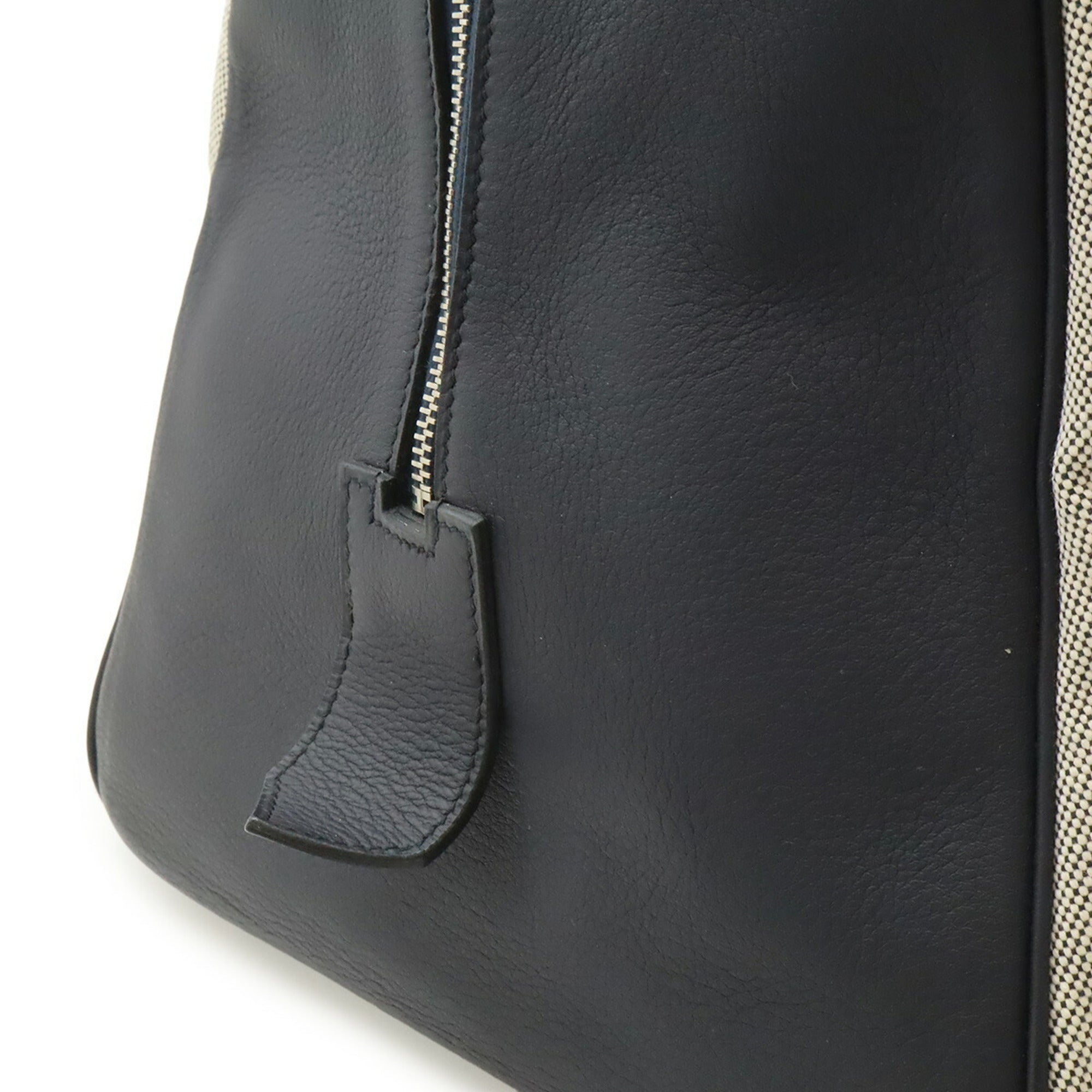 Hermes Blue Indigo Toile H Boston Bag (Pre-Owned)