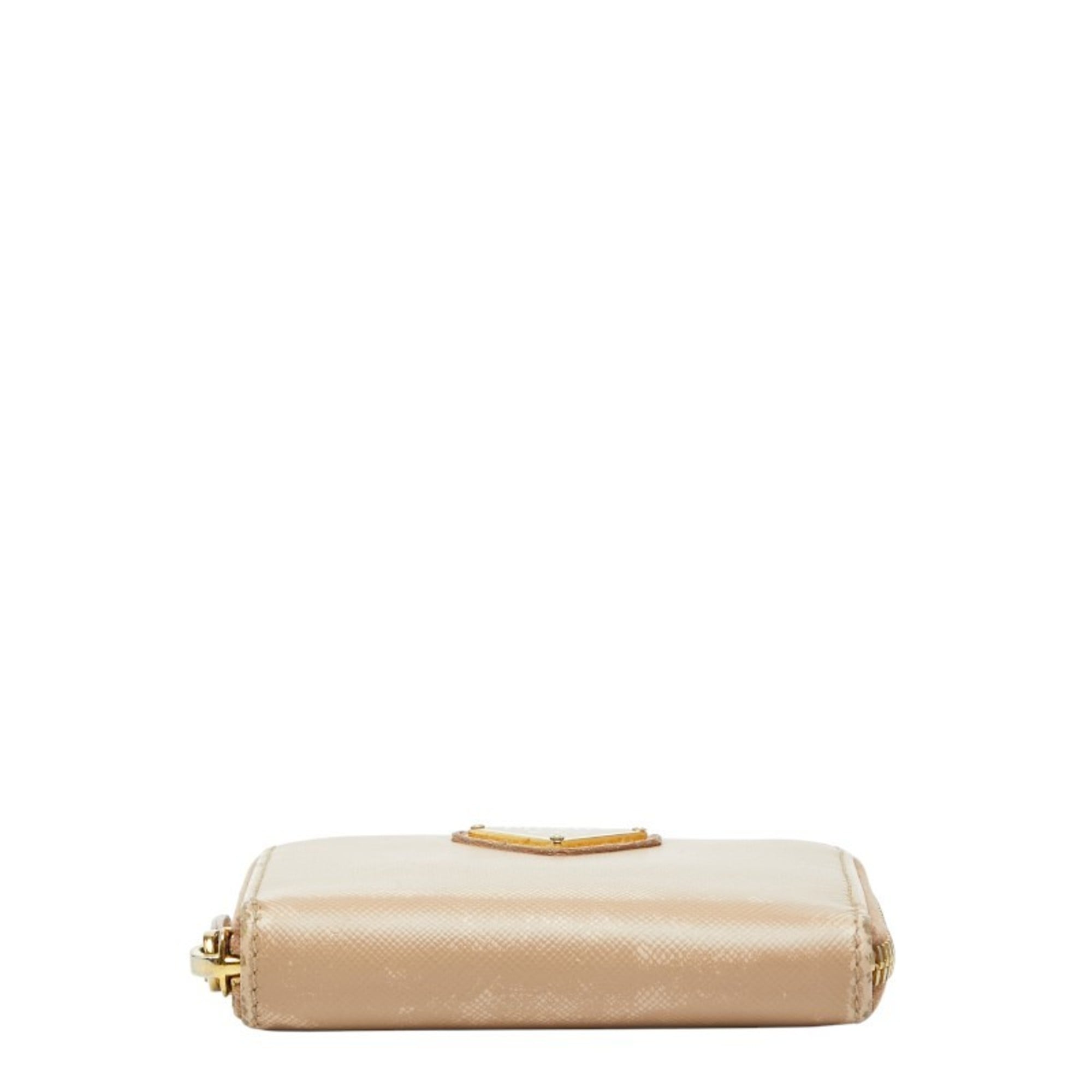 Prada Beige Leather Coin Purse/Coin Case (Pre-Owned)
