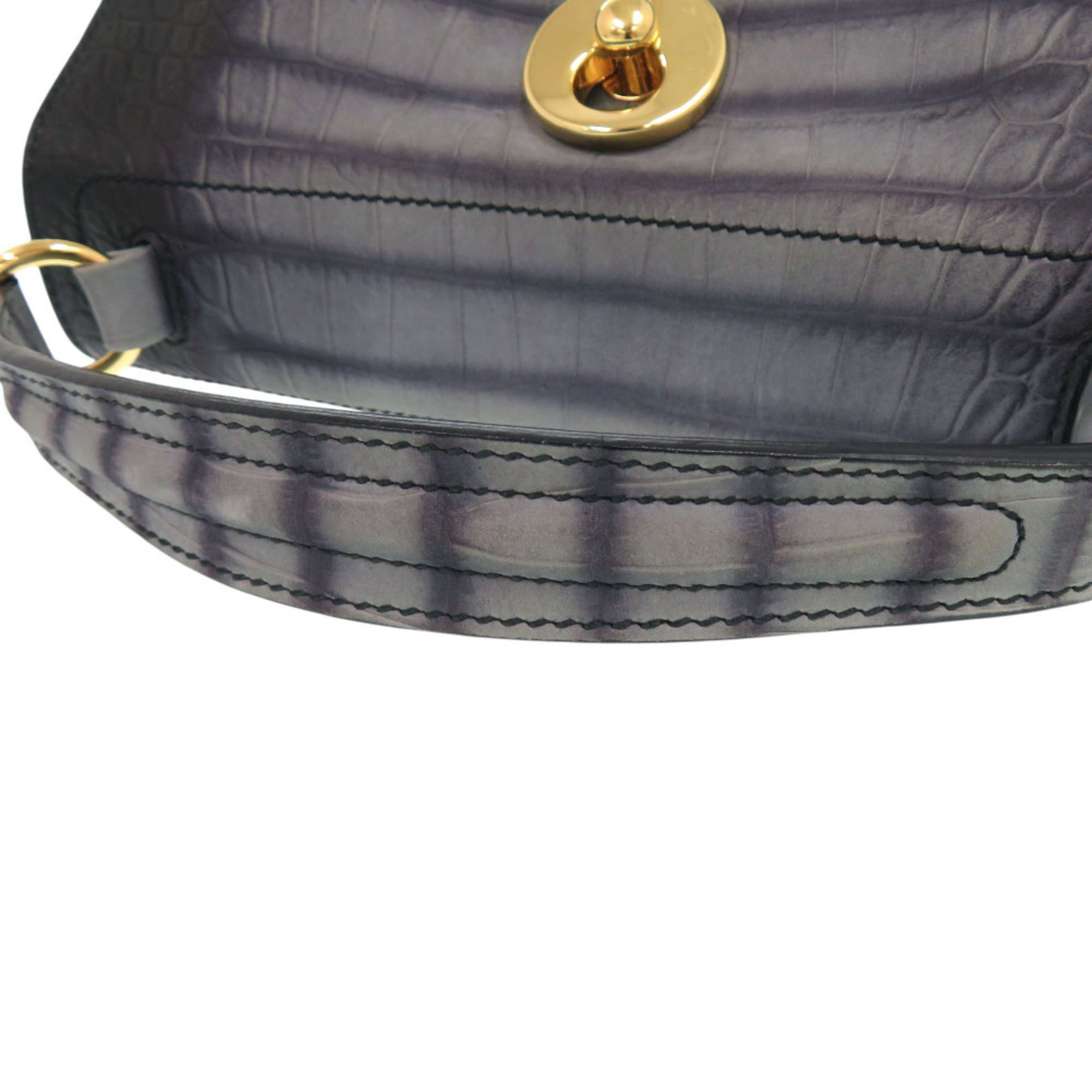 Yves Saint Laurent Black Gray Leather Handbag (Pre-Owned)