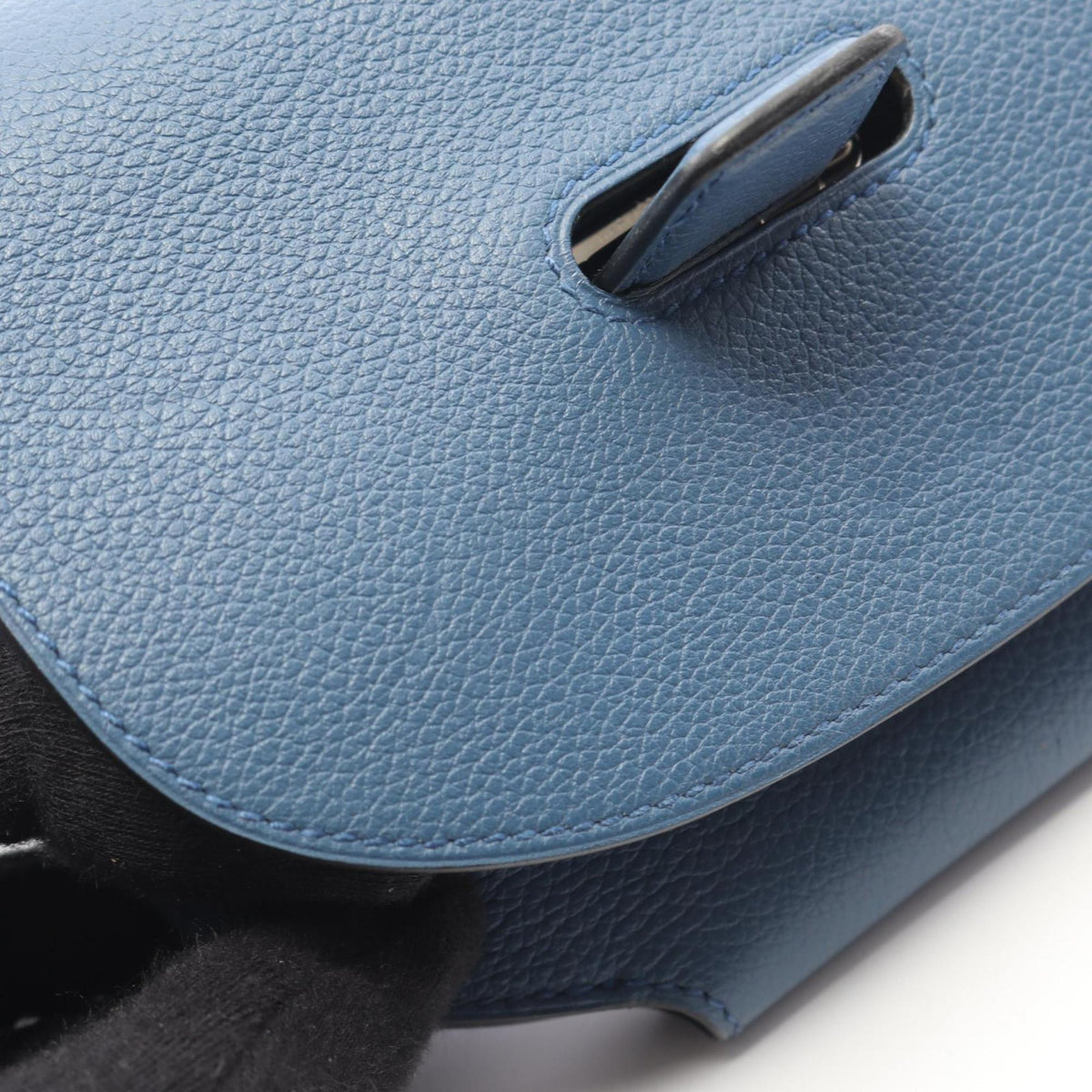 Hermes Blue Leather Handbag Shoulder Bag (Pre-Owned)