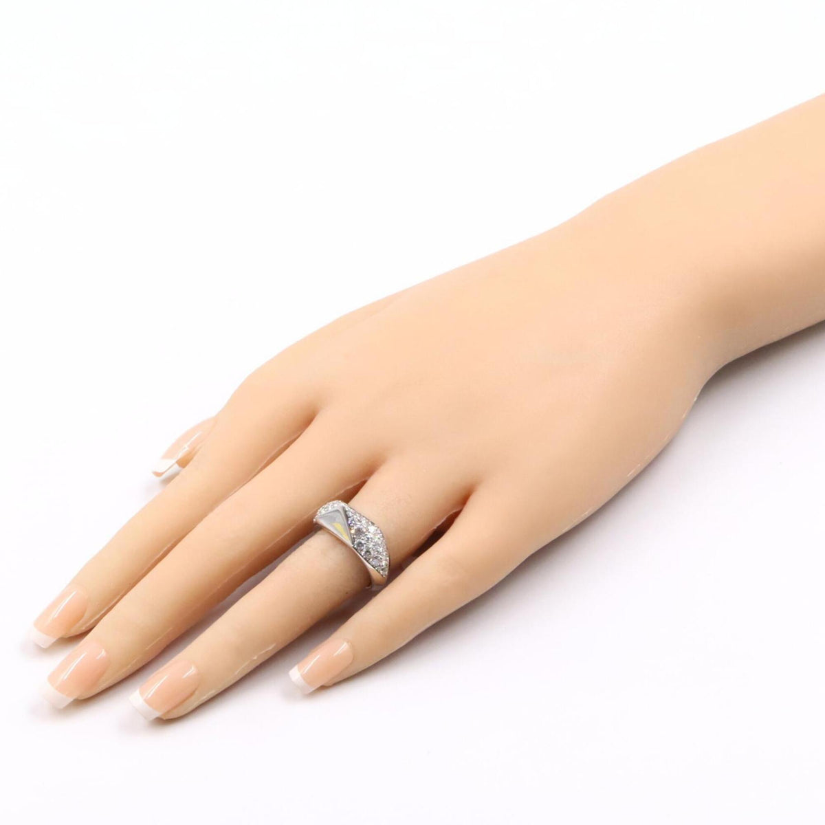 Prada Silver Clear White Gold (18K) Band Ring (Pre-Owned)