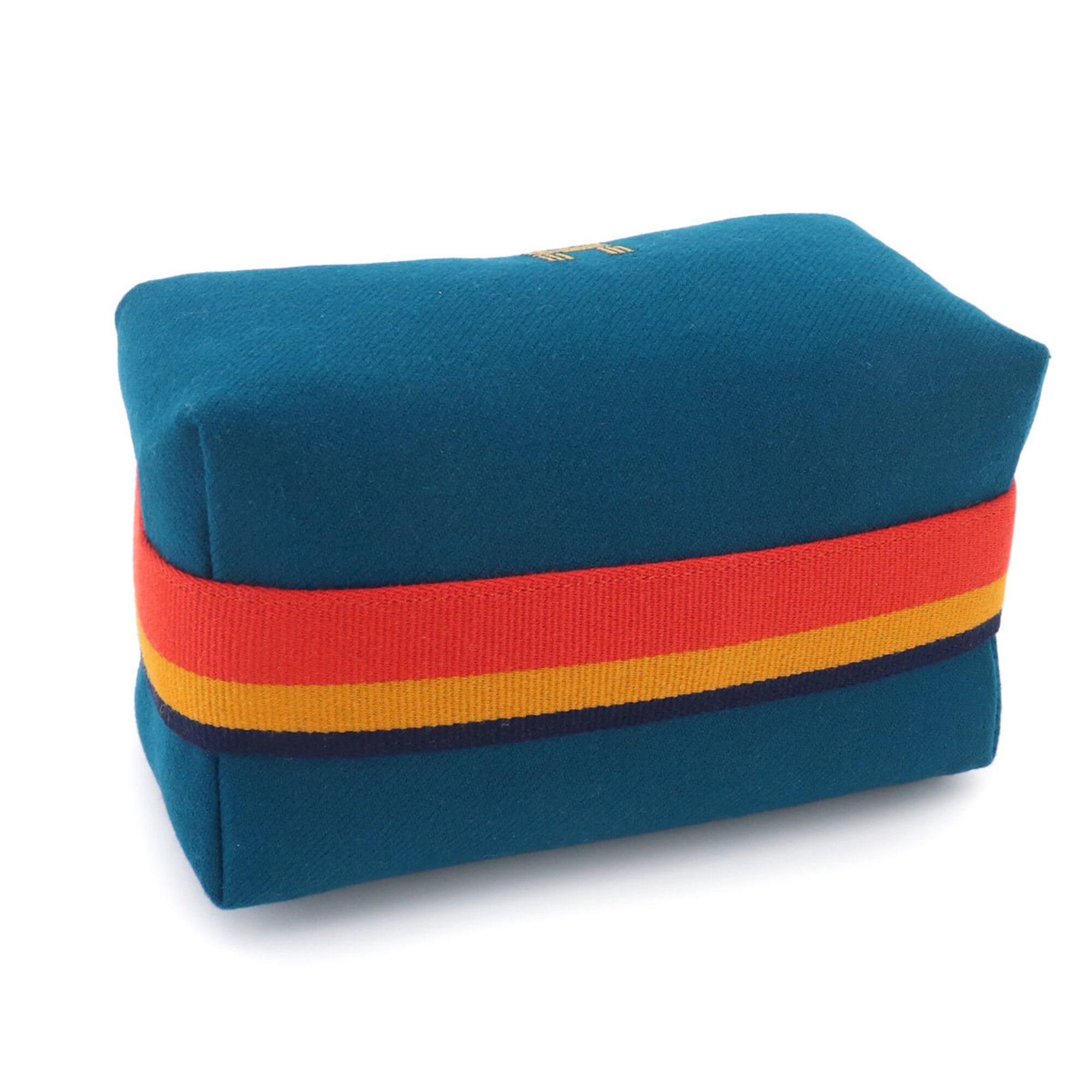 Hermes Blue Paon Wool Handbag Pouch (Pre-Owned)