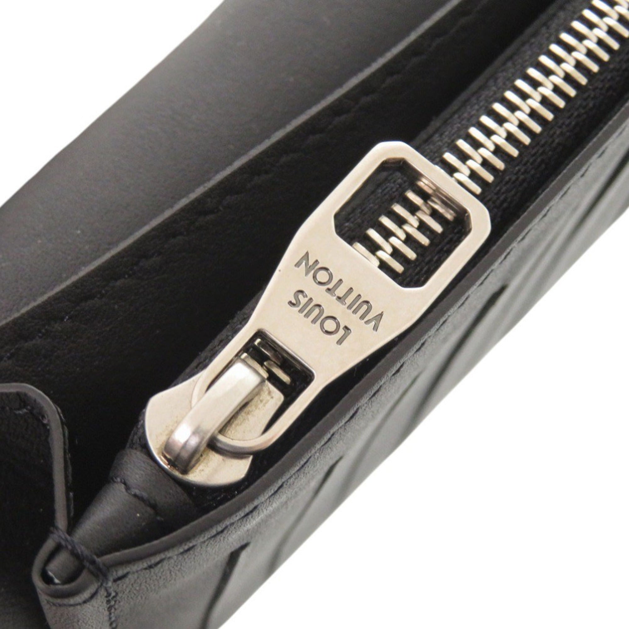 Louis Vuitton Black Leather Long Wallet (Bi-Fold) (Pre-Owned)