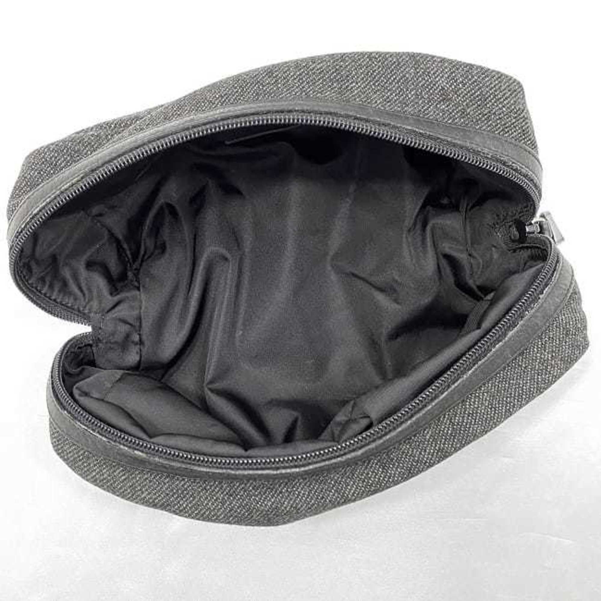 Prada Gray Tweed Wool Nylon Pouch (Pre-Owned)