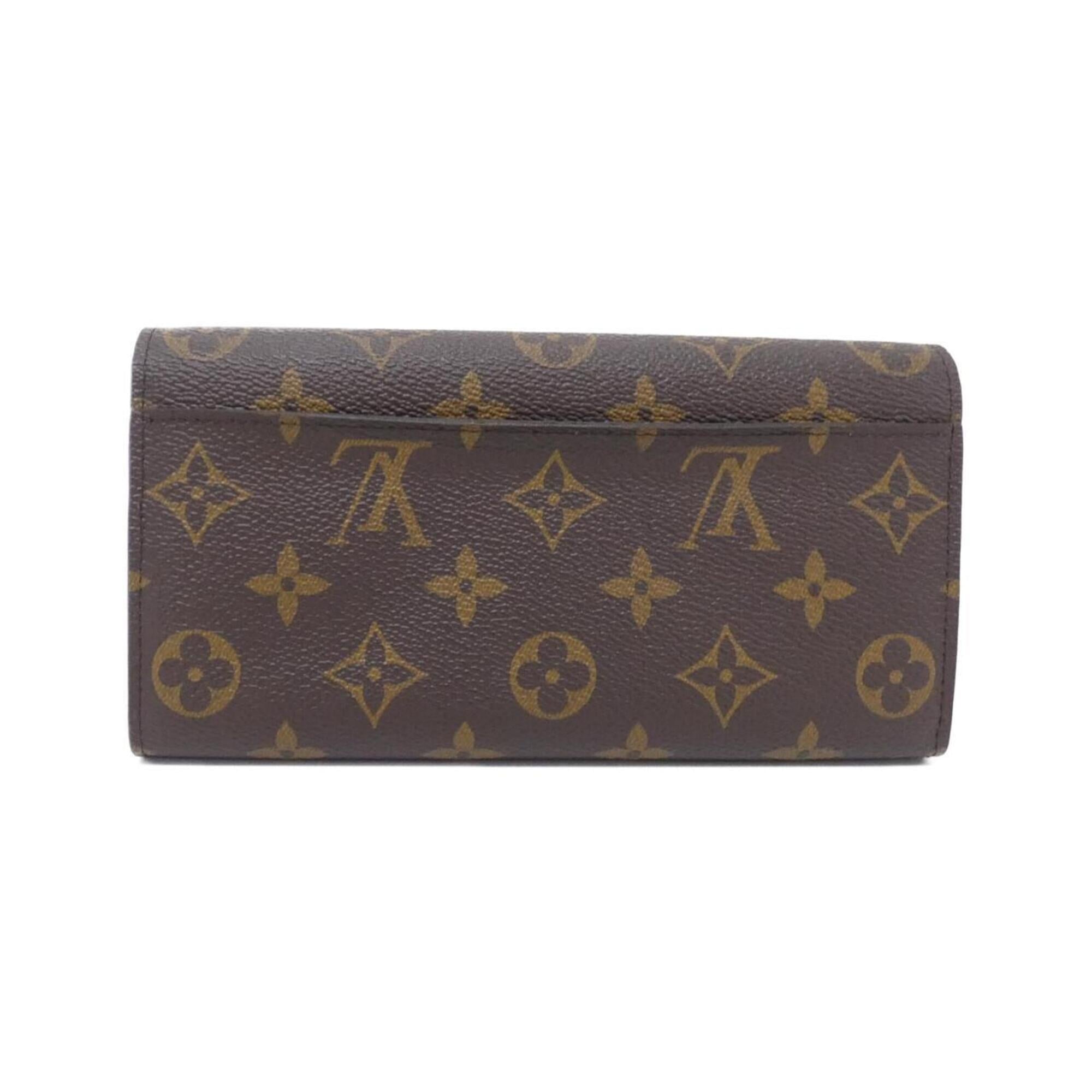 Louis Vuitton Marron Coated Canvas Long Wallet (Bi-Fold) (Pre-Owned)