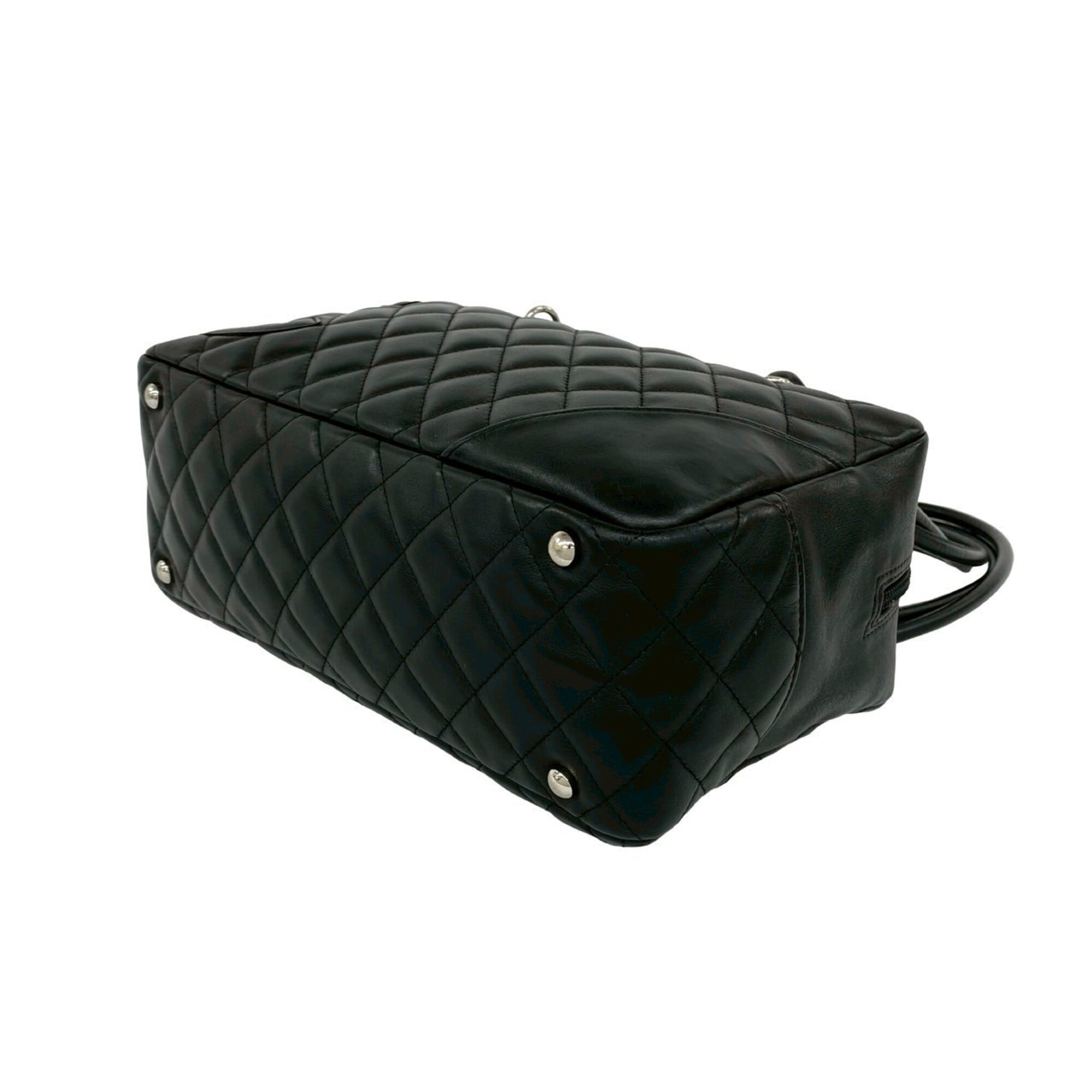 Chanel Black Leather Handbag Shoulder Bag (Pre-Owned)