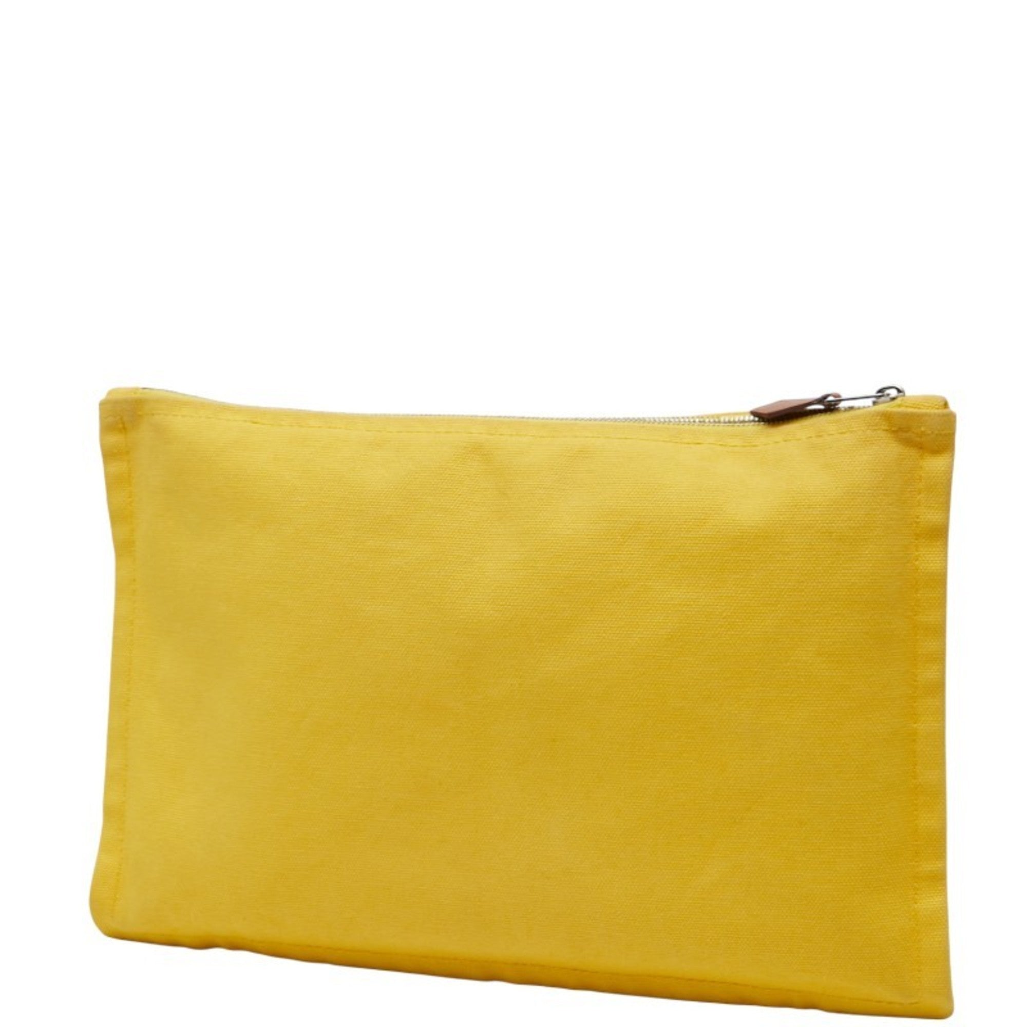 Hermes Yellow Canvas Clutch Bag Pouch (Pre-Owned)
