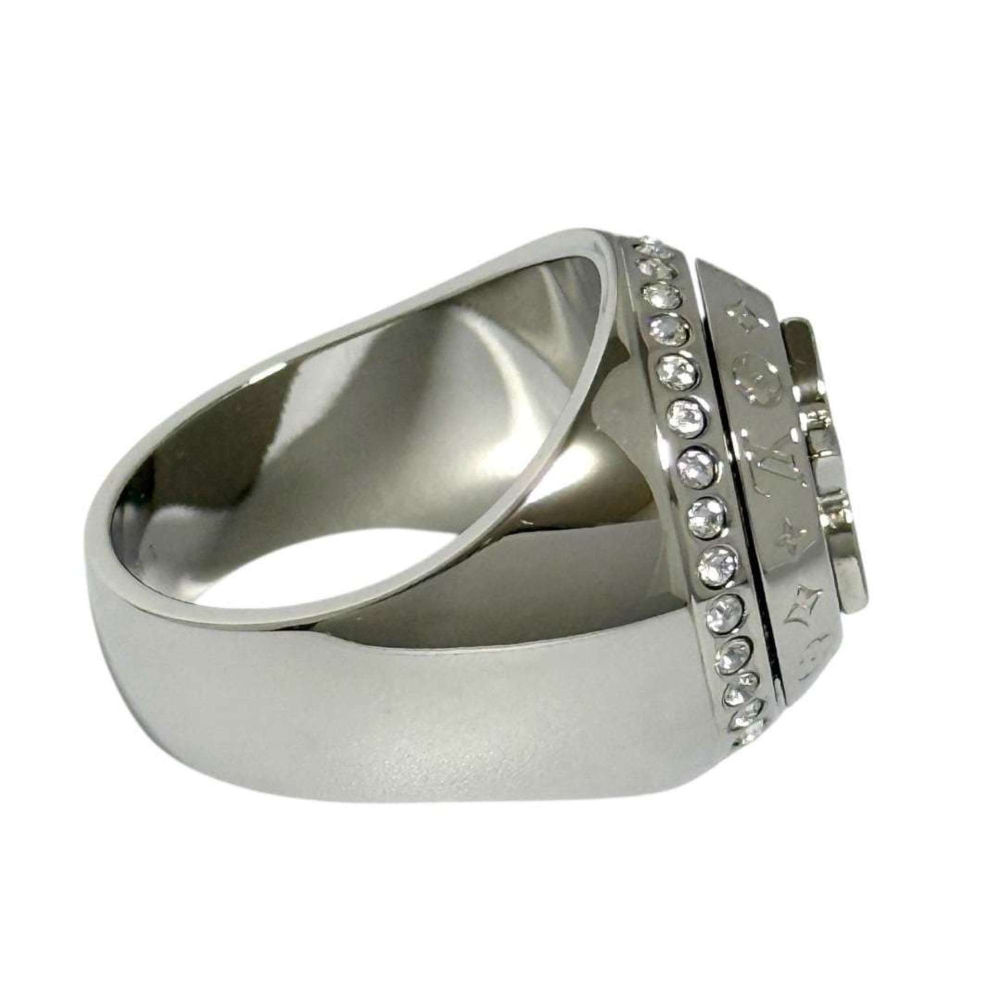 Louis Vuitton Metal Rhinestone Band Ring (Pre-Owned)