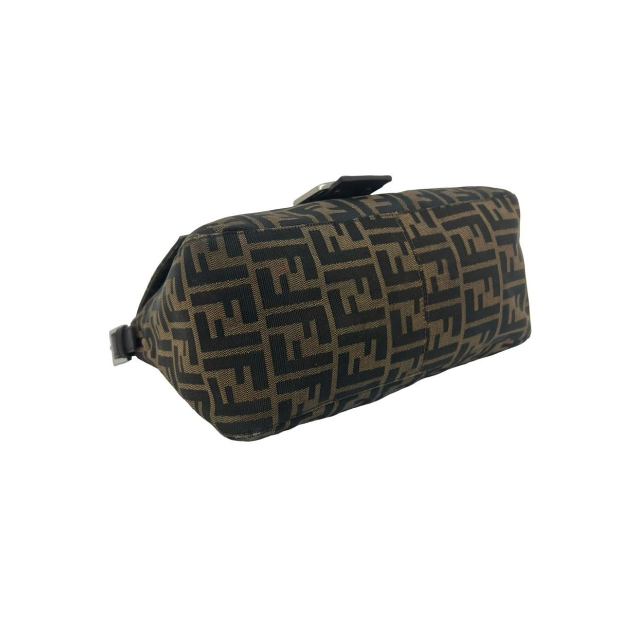 Fendi Black Brown Canvas Leather Shoulder Bag (Pre-Owned)