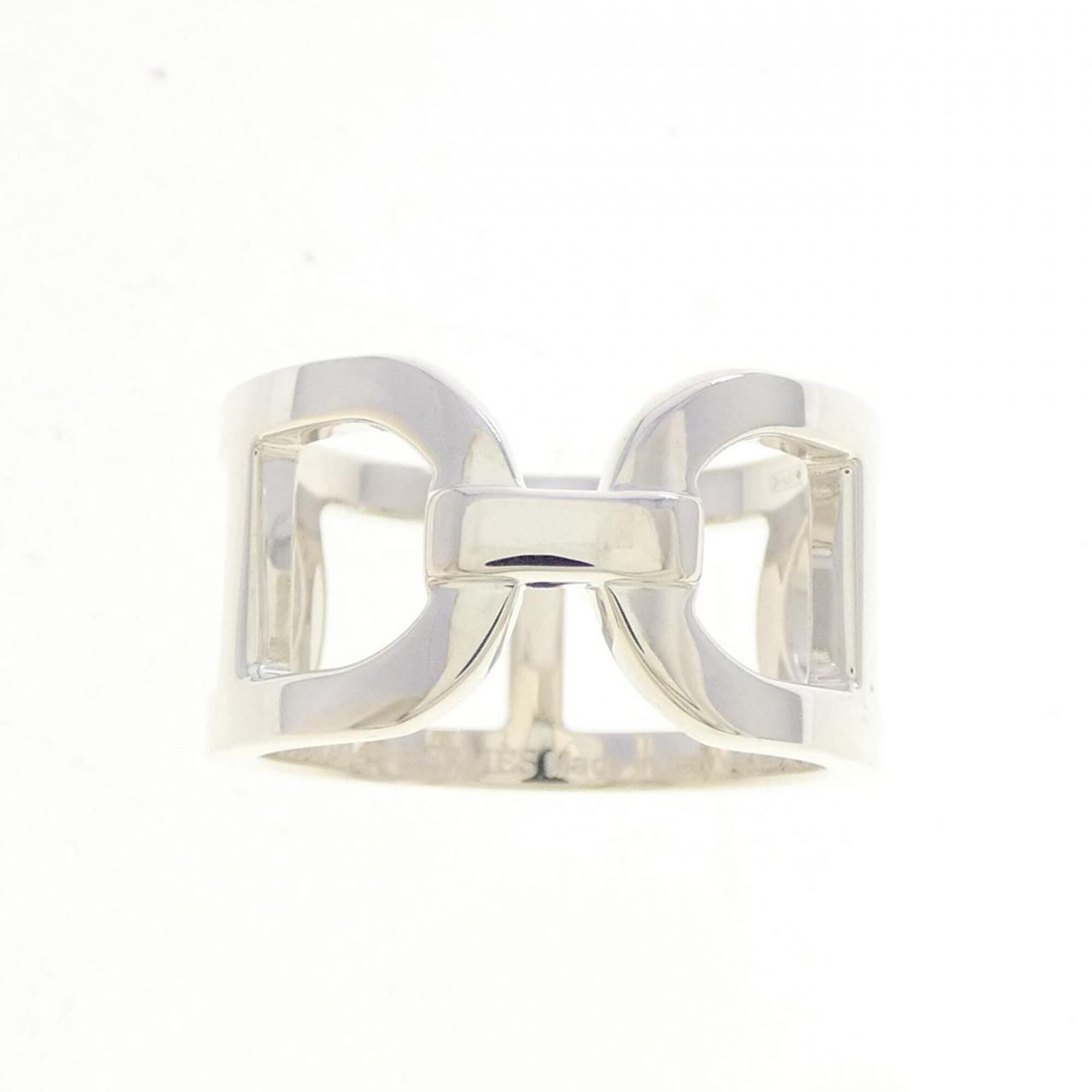 Hermes Silver 925 Band Ring (Pre-Owned)