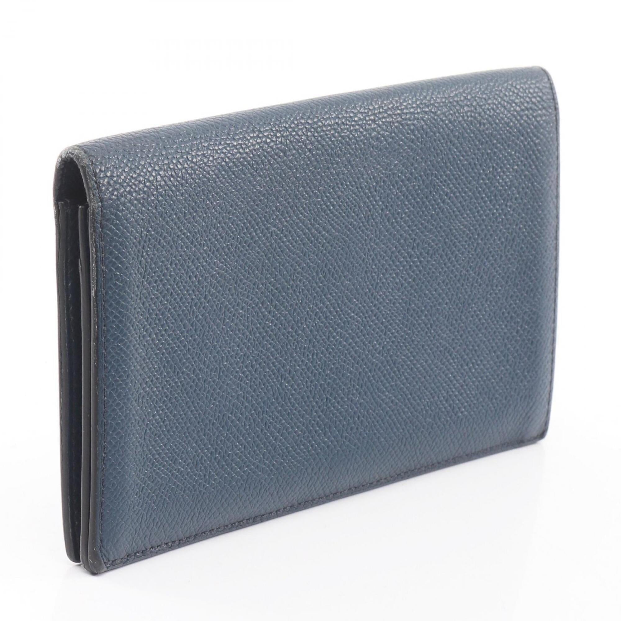 Hermes Navy Epsom Leather Leather Long Wallet (Bi-Fold) (Pre-Owned)