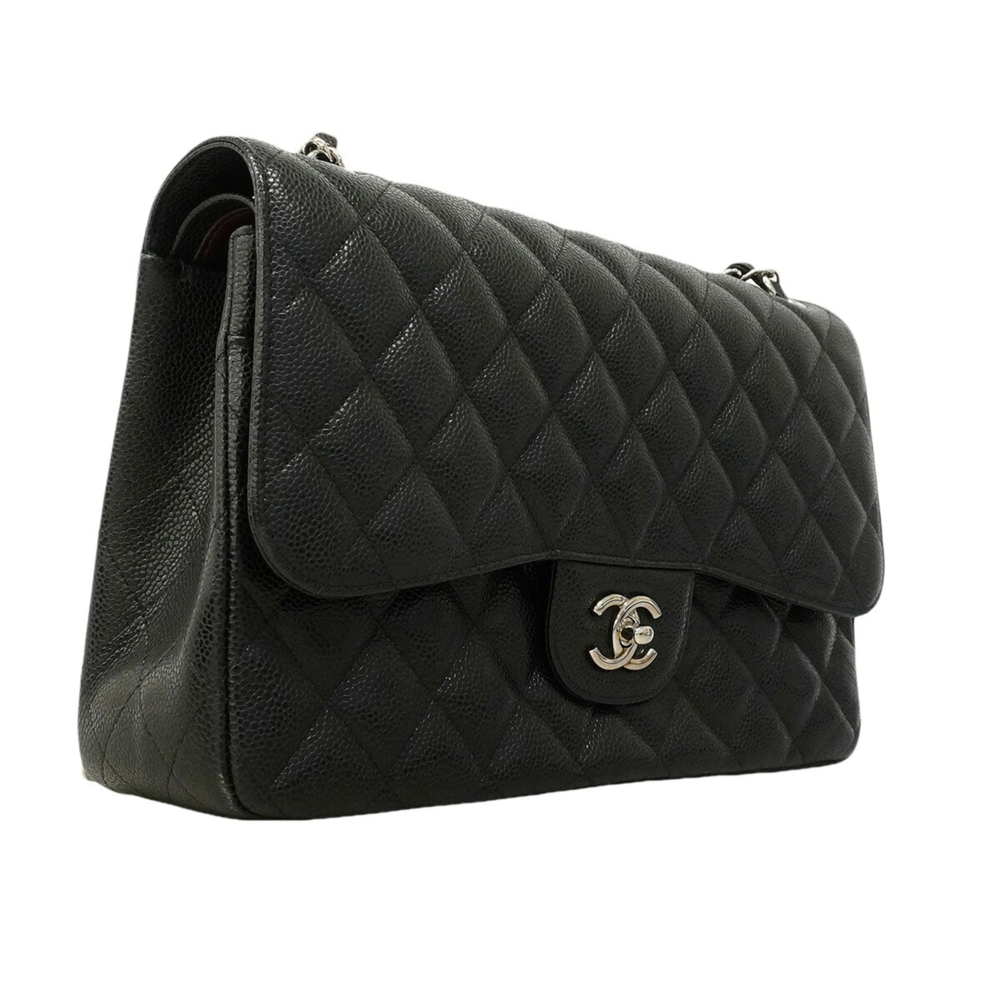 Chanel Black Grained Calfskin Shoulder Bag (Pre-Owned)