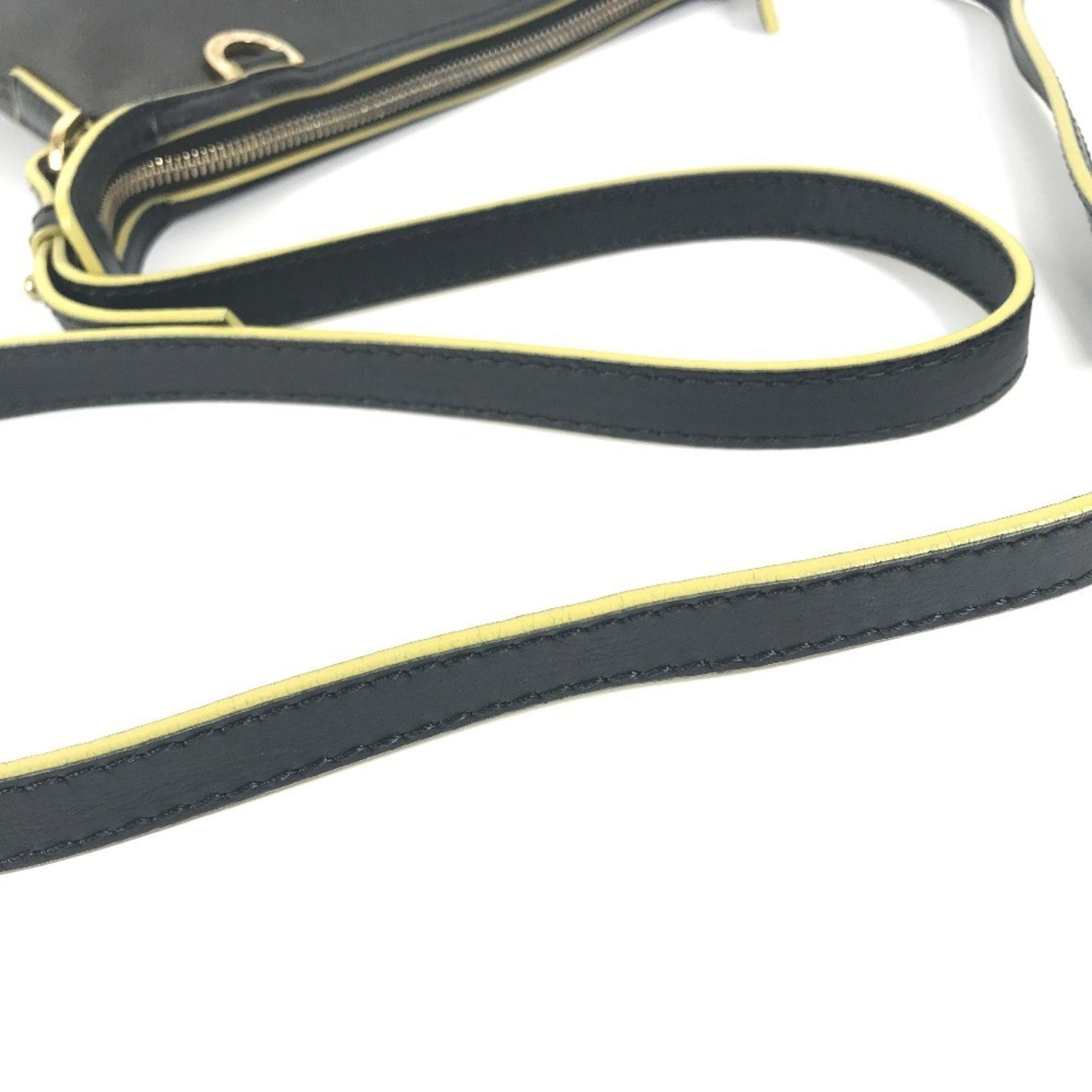 Bvlgari Gray Yellow Pvc Leather Pochette Shoulder Bag (Pre-Owned)