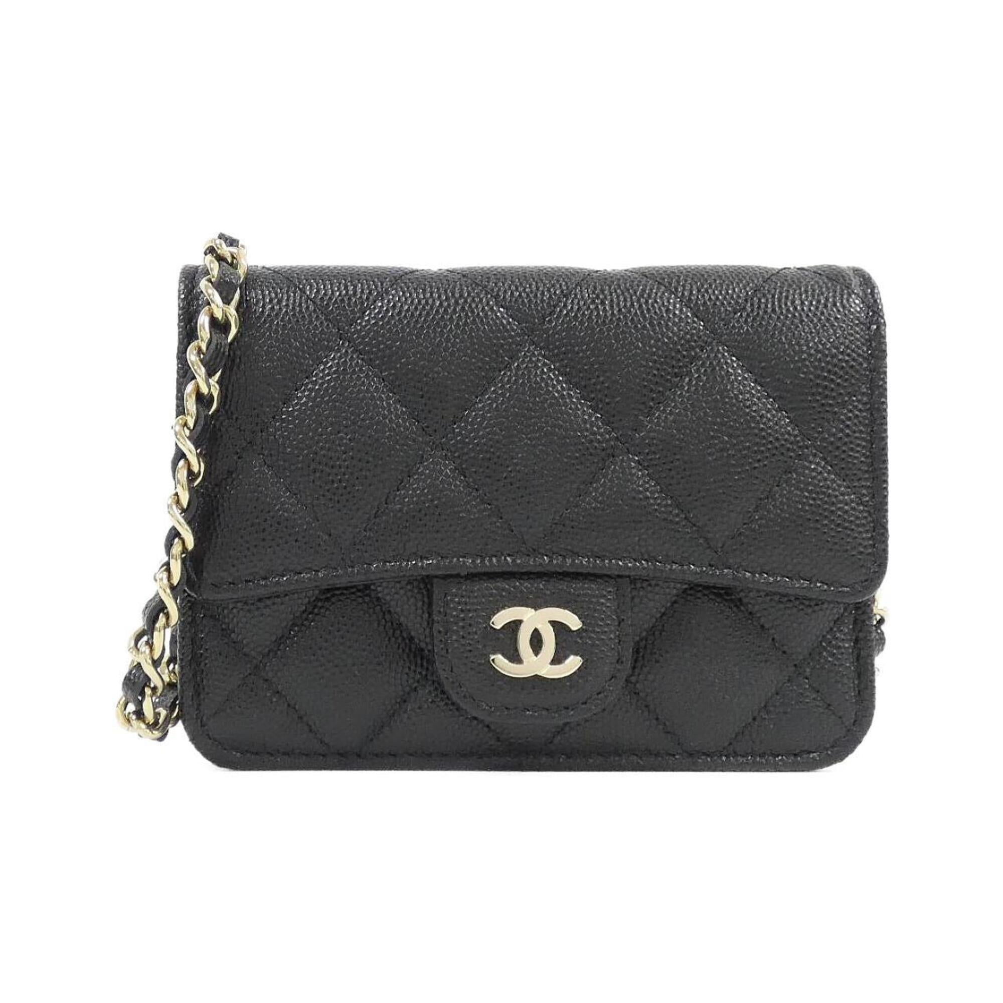 Chanel Black Grained Calfskin Handbag Shoulder Bag (Pre-Owned)
