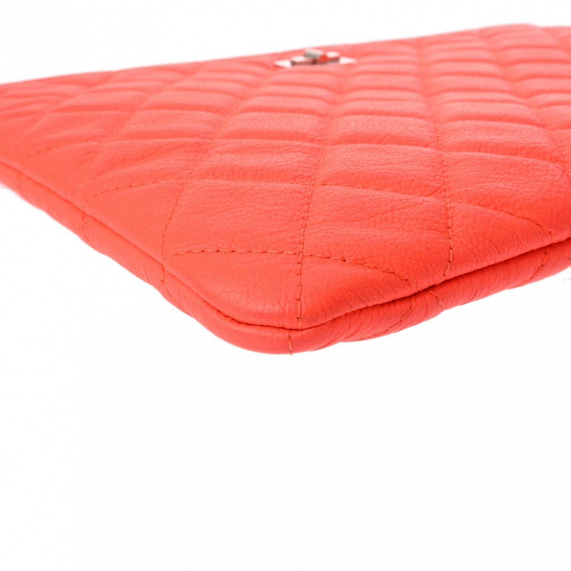 Chanel Orange Leather Clutch Bag (Pre-Owned)