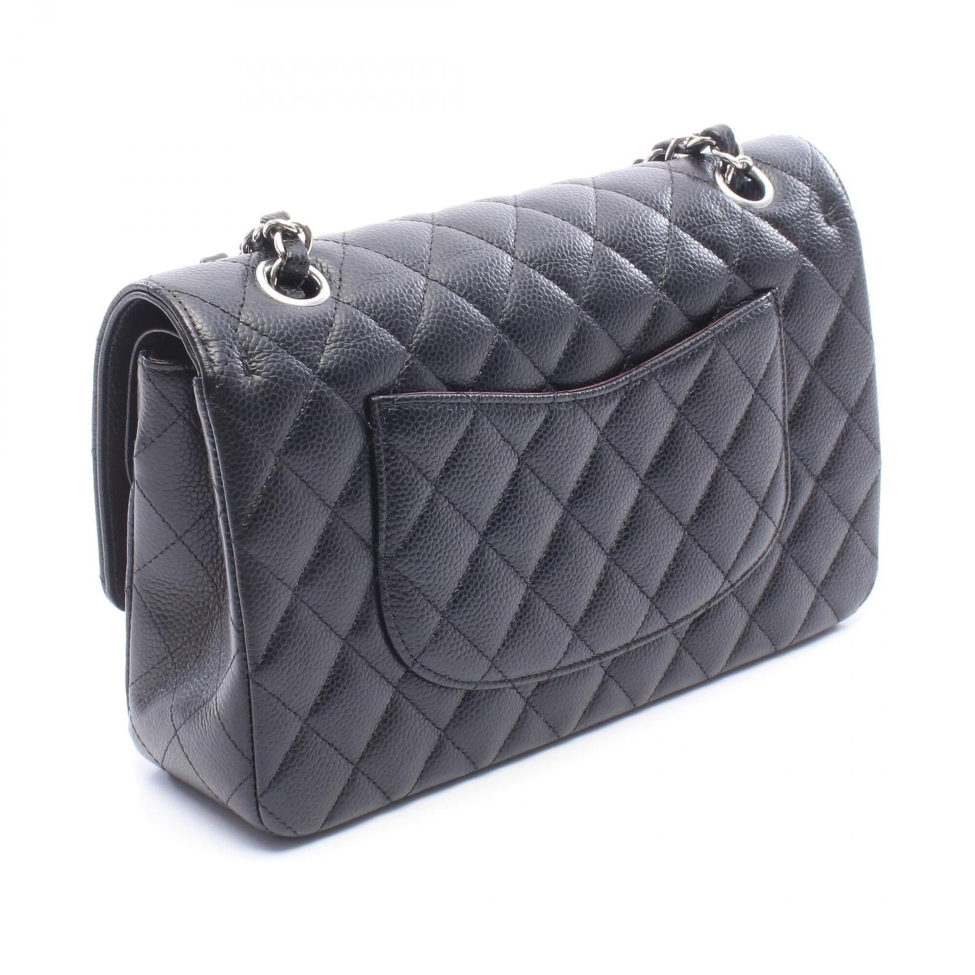 Chanel Black Grained Calfskin Handbag Shoulder Bag (Pre-Owned)