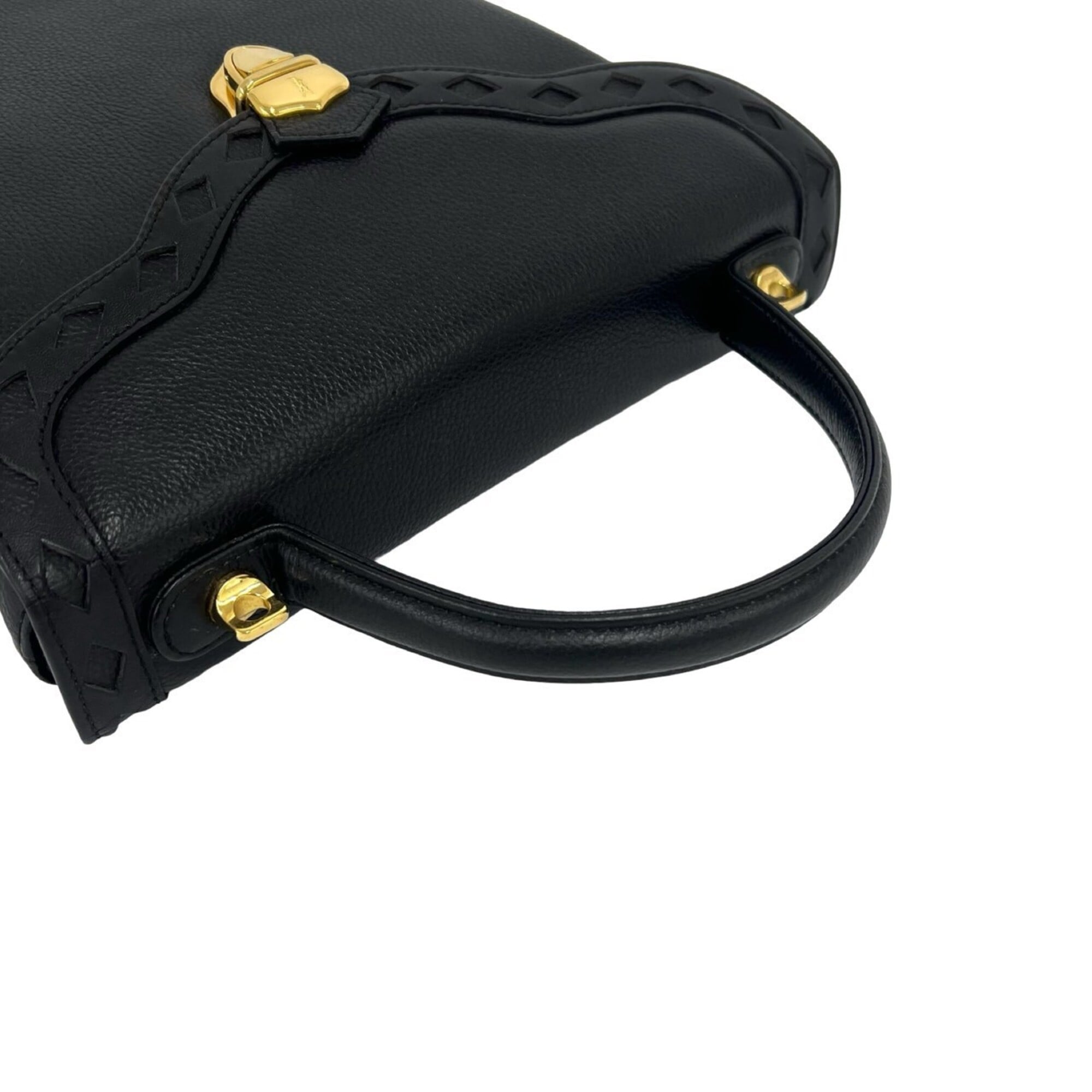 Yves Saint Laurent Black Leather Handbag Shoulder Bag (Pre-Owned)