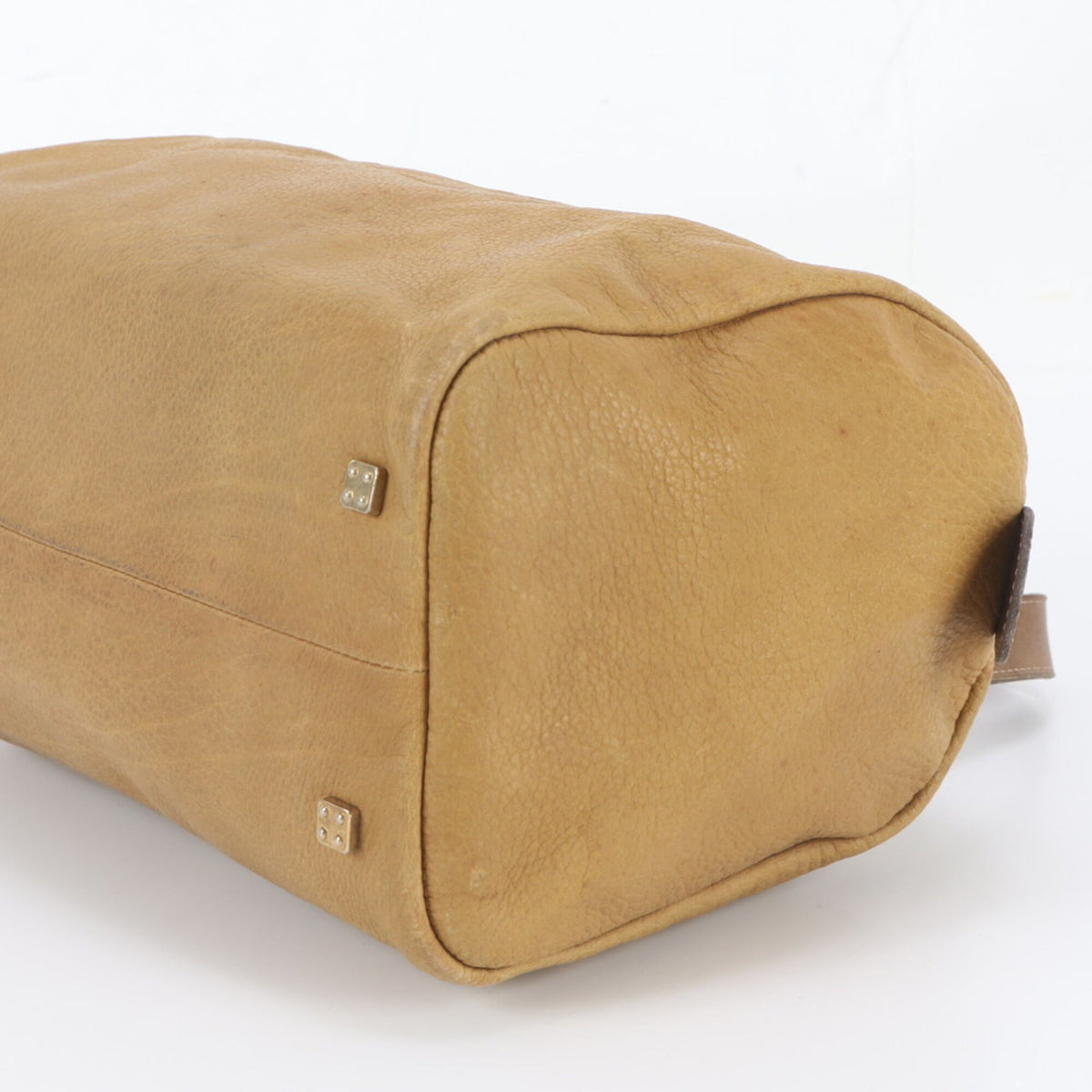 Loewe Beige Leather Boston Bag Handbag Tote Bag (Pre-Owned)