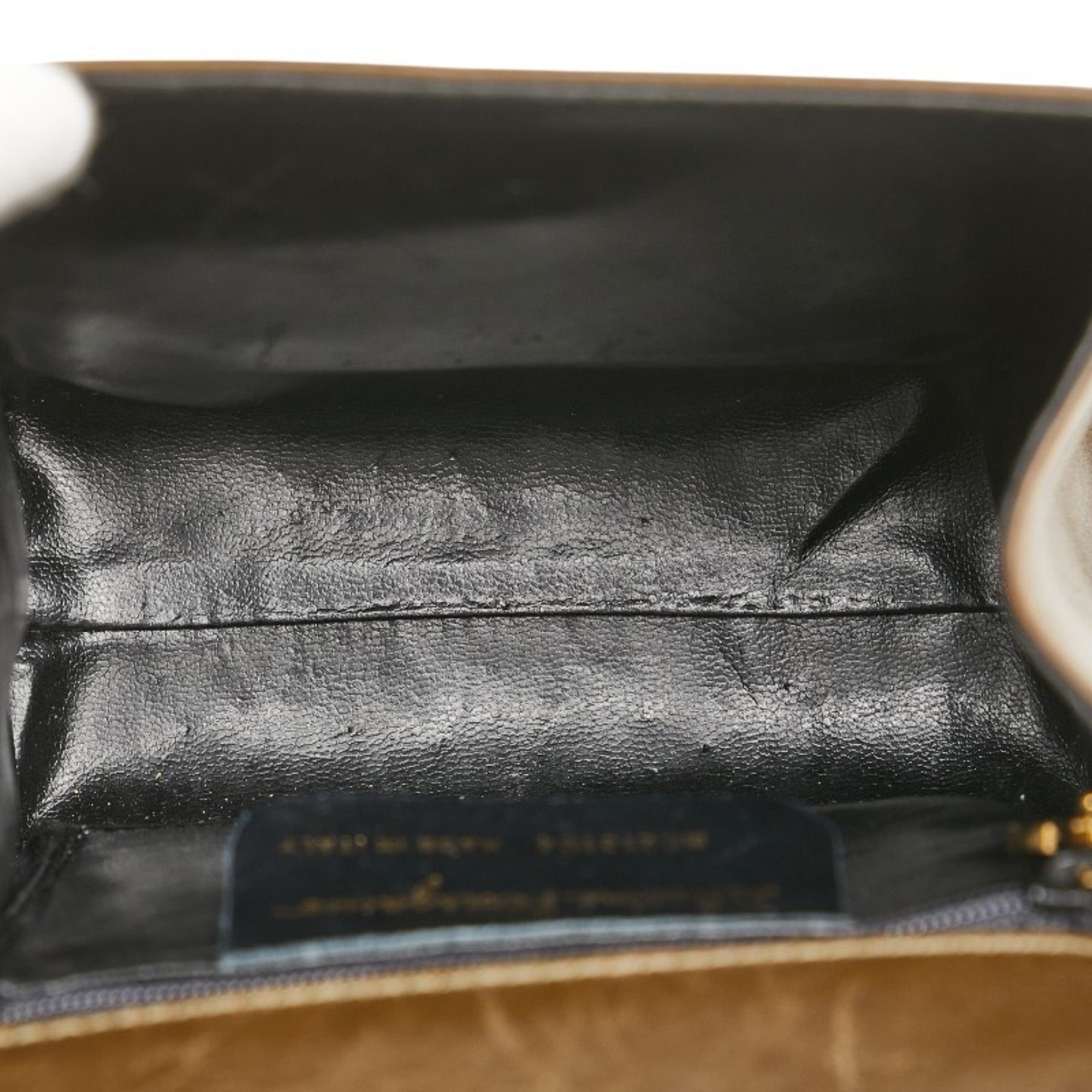 Salvatore Ferragamo Brown Canvas Leather Handbag Shoulder Bag (Pre-Owned)