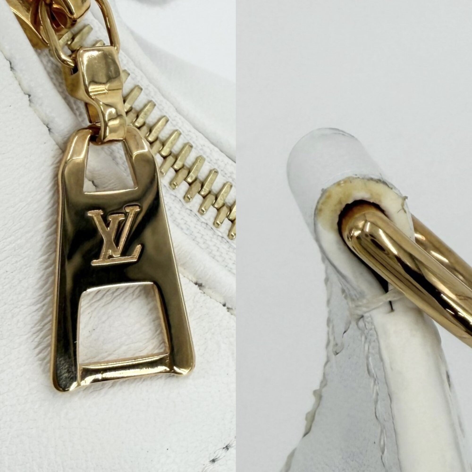 Louis Vuitton White Leather Handbag Shoulder Bag (Pre-Owned)