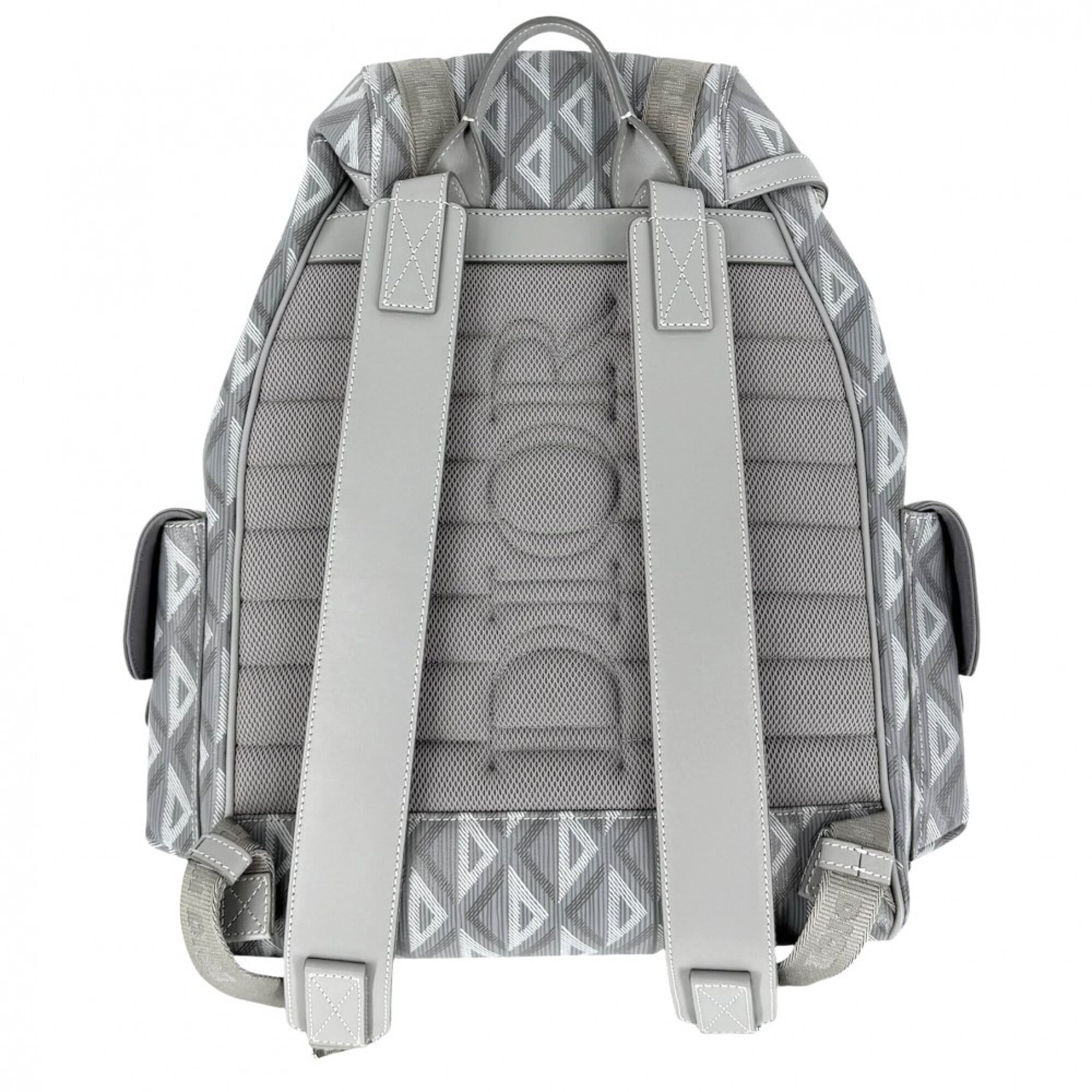 Christian Dior Gray Coated Canvas Leather Backpack (Pre-Owned)