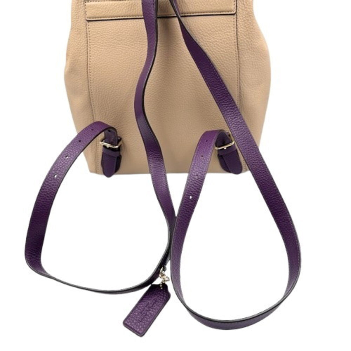 Coach Beige Yellow Leather Backpack (Pre-Owned)