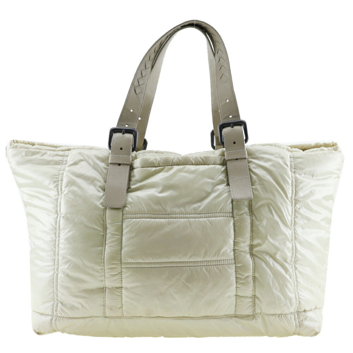 Bottega Veneta Intrecciato Beige Nylon Tote Bag (Pre-Owned)