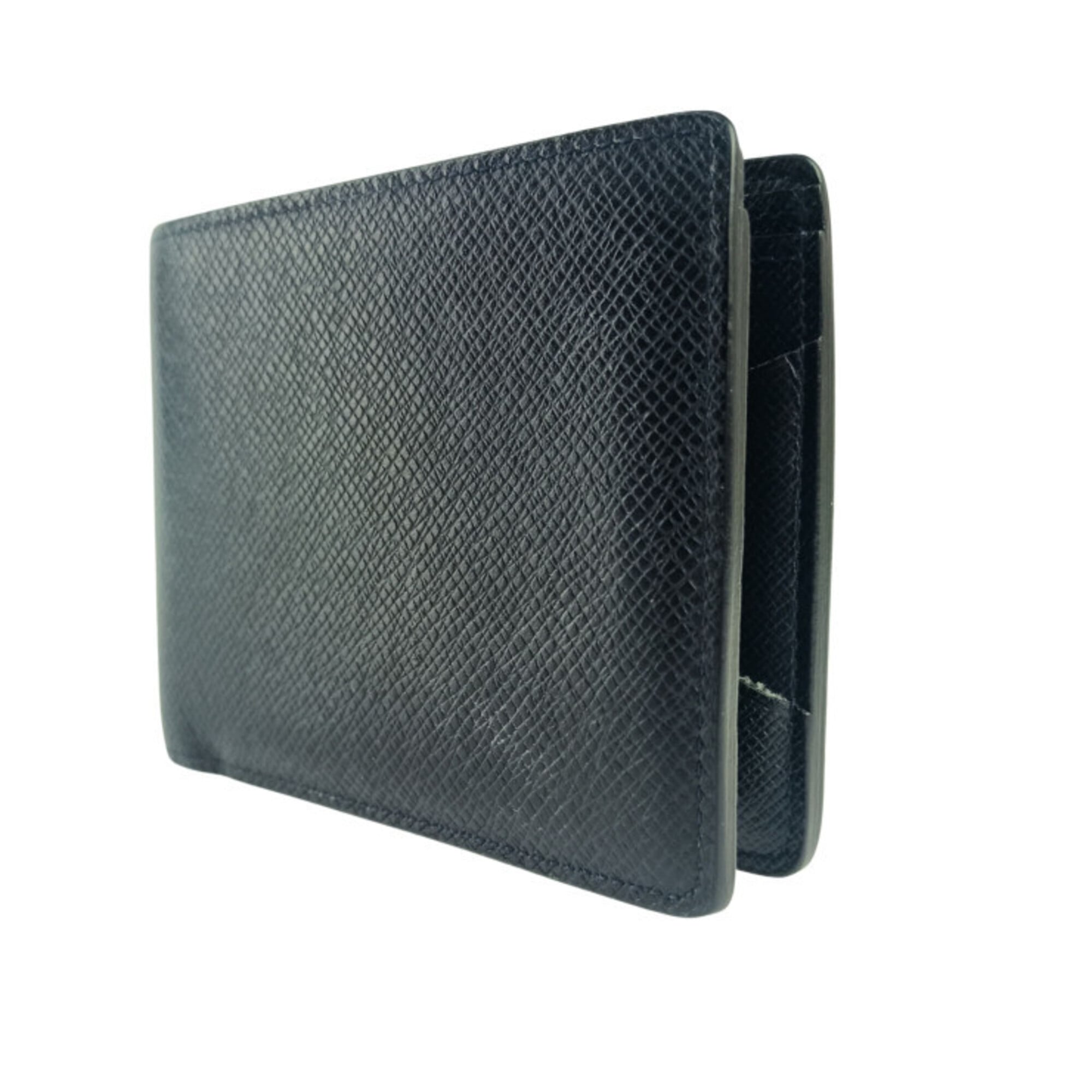 Louis Vuitton Noir Taiga Leather Wallet (Bi-Fold) (Pre-Owned)