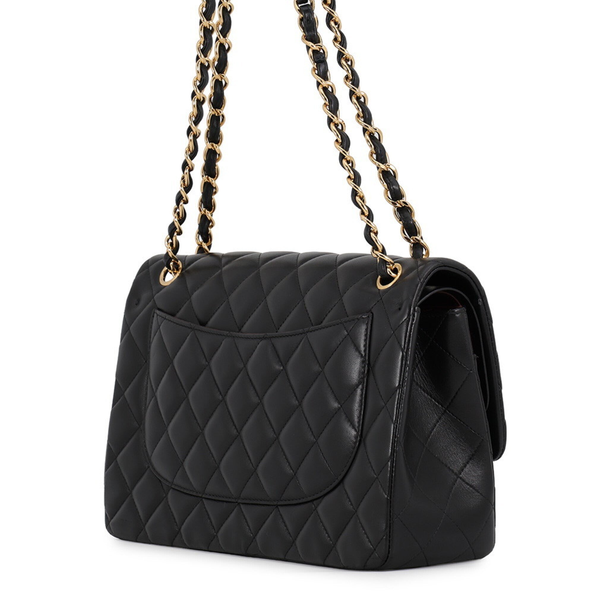 Chanel Matelasse Black Leather Handbag Shoulder Bag (Pre-Owned)